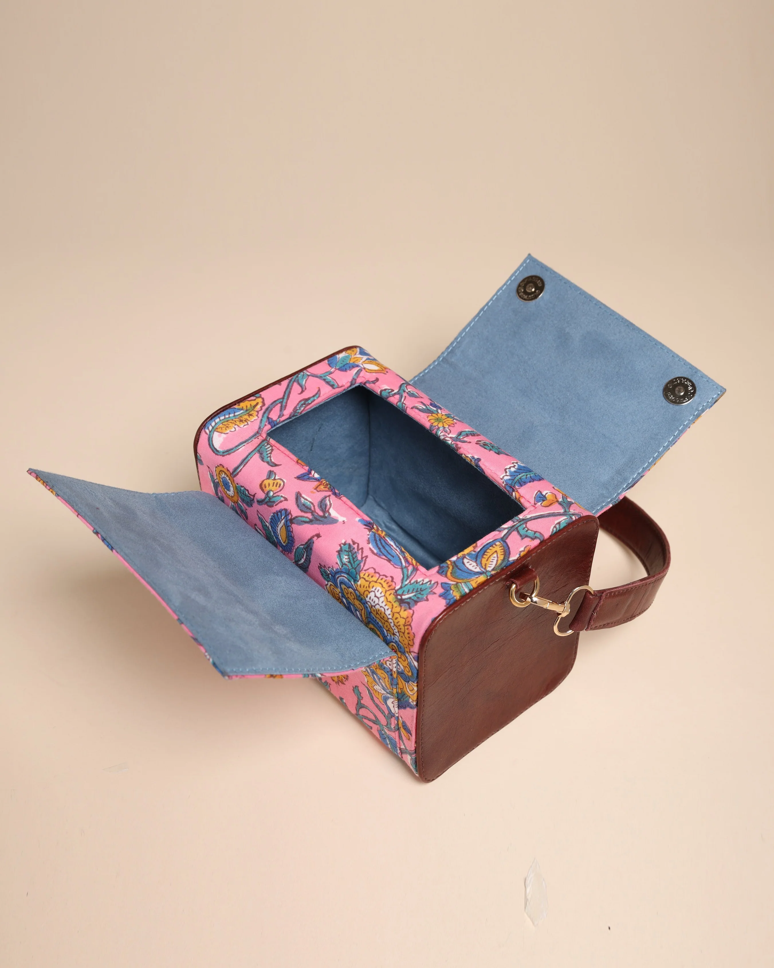 Adara Cotton Block Printed Satchel Bag - Image 5