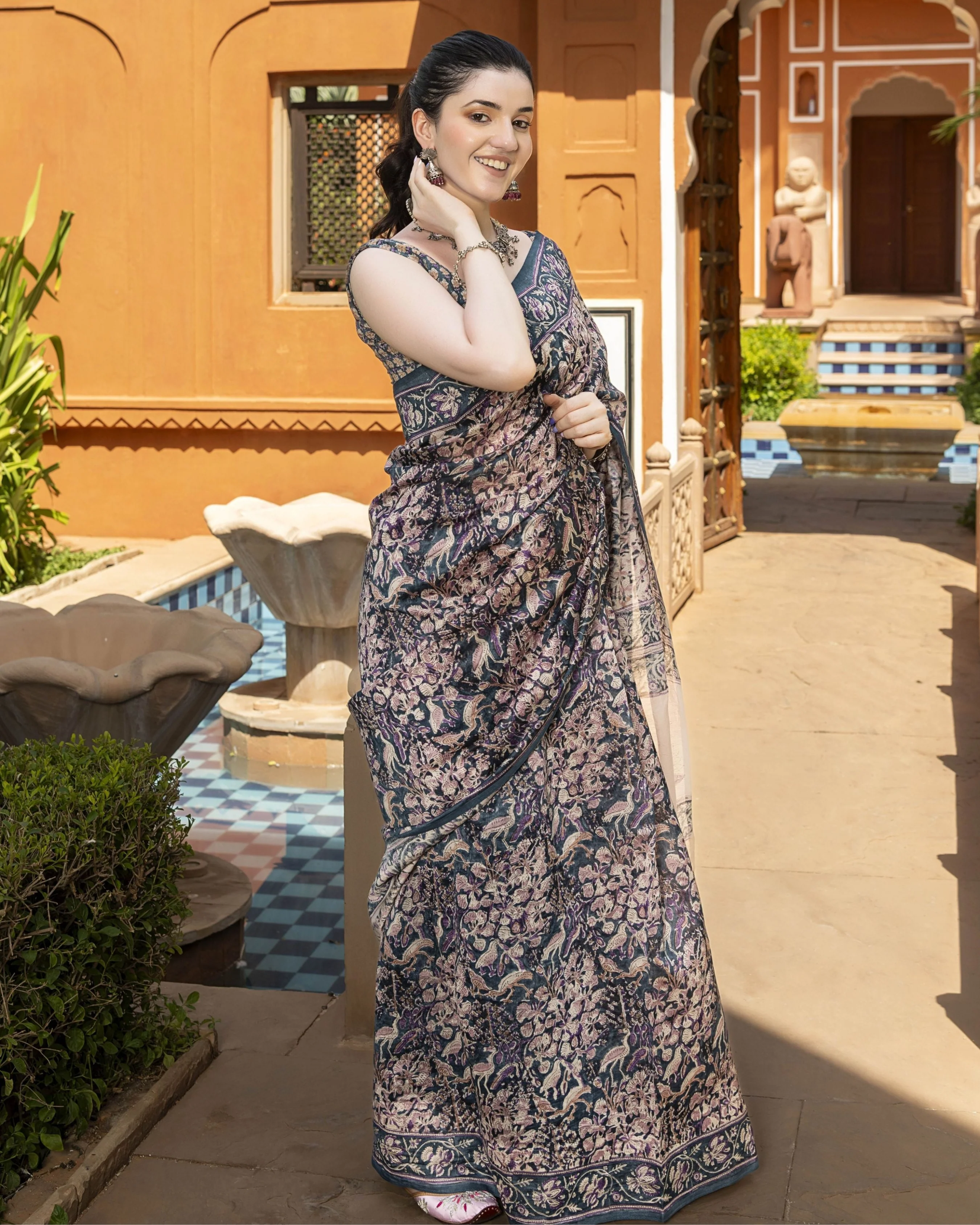 Ahalya Handblock Chanderi Saree - Image 2