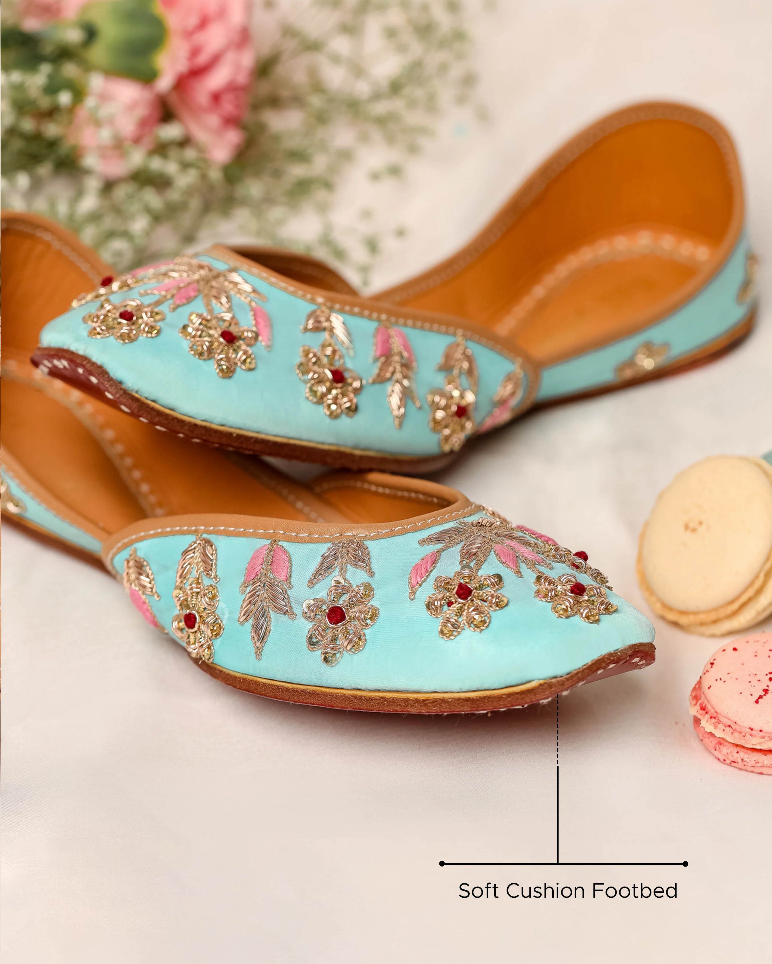 Alice Blue Handcrafted Jutti - Image 3