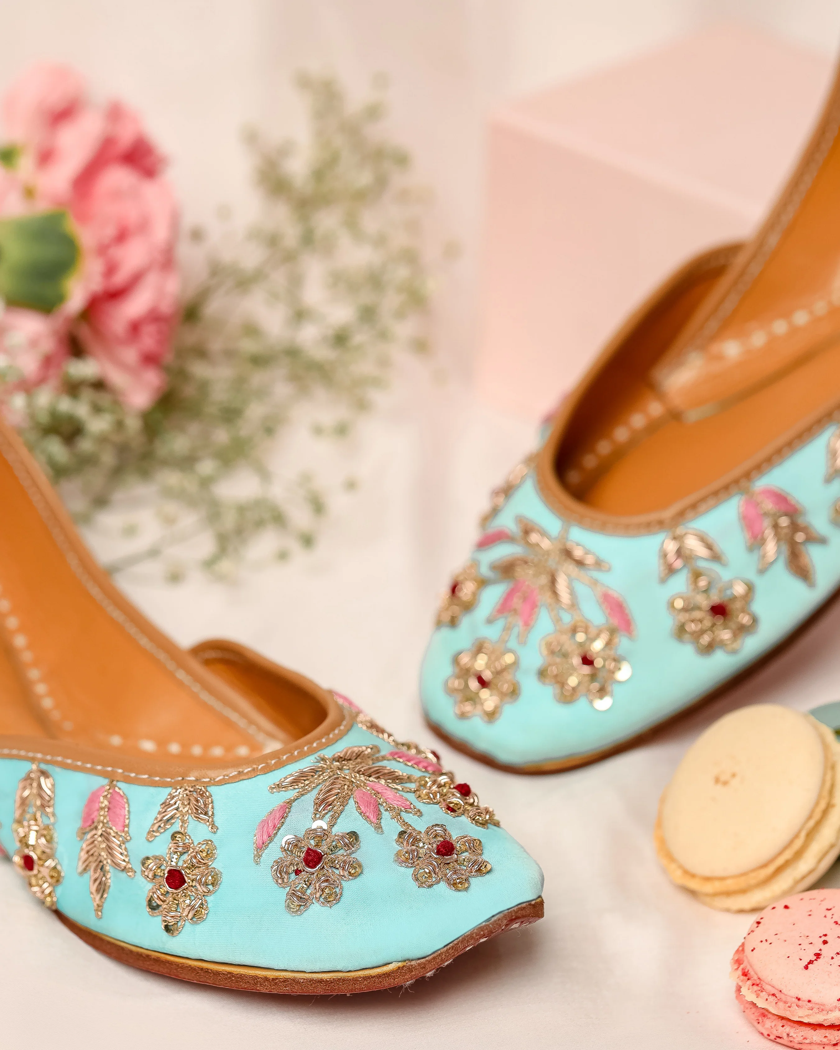 Alice Blue Handcrafted Jutti - Image 5