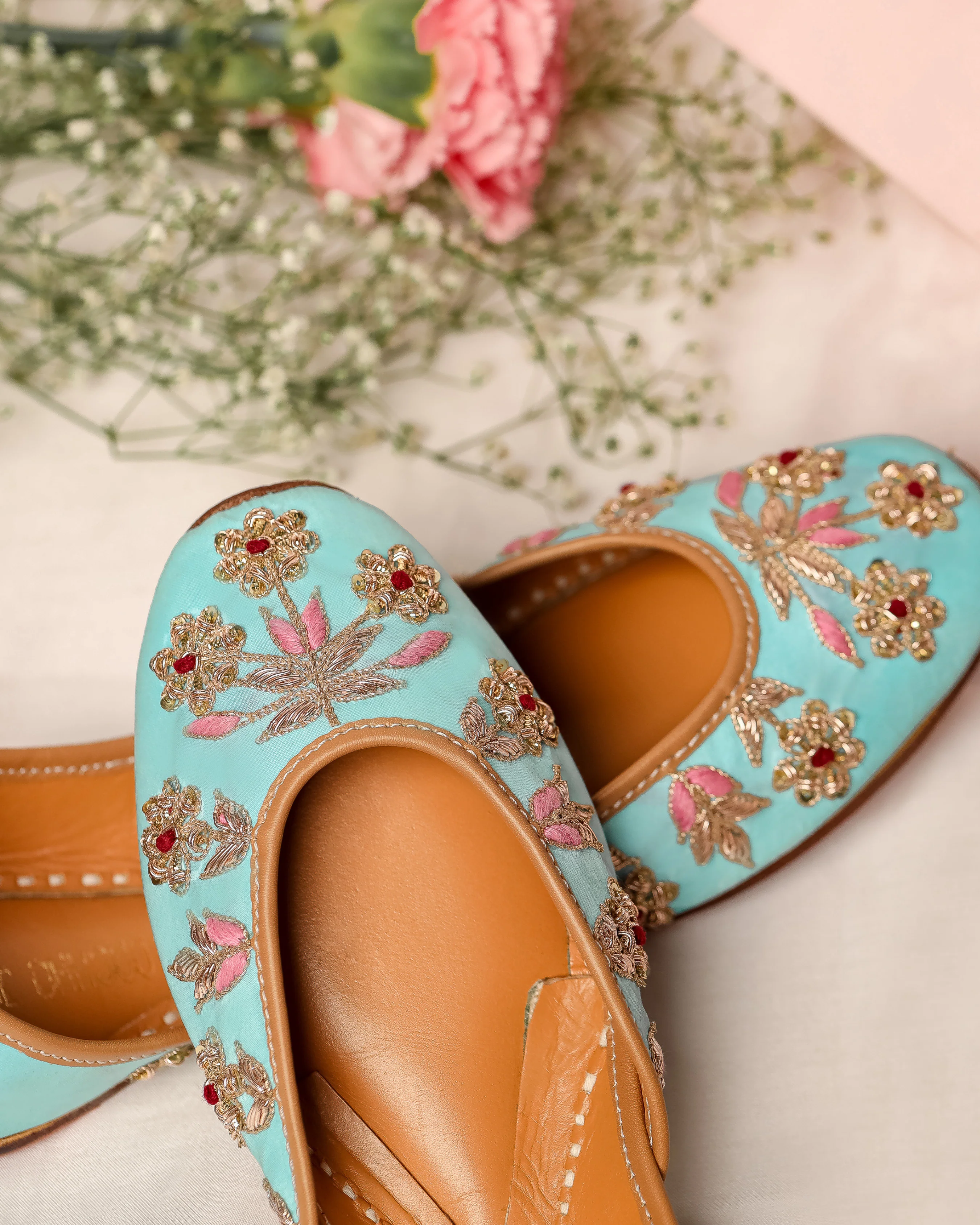 Alice Blue Handcrafted Jutti - Image 6