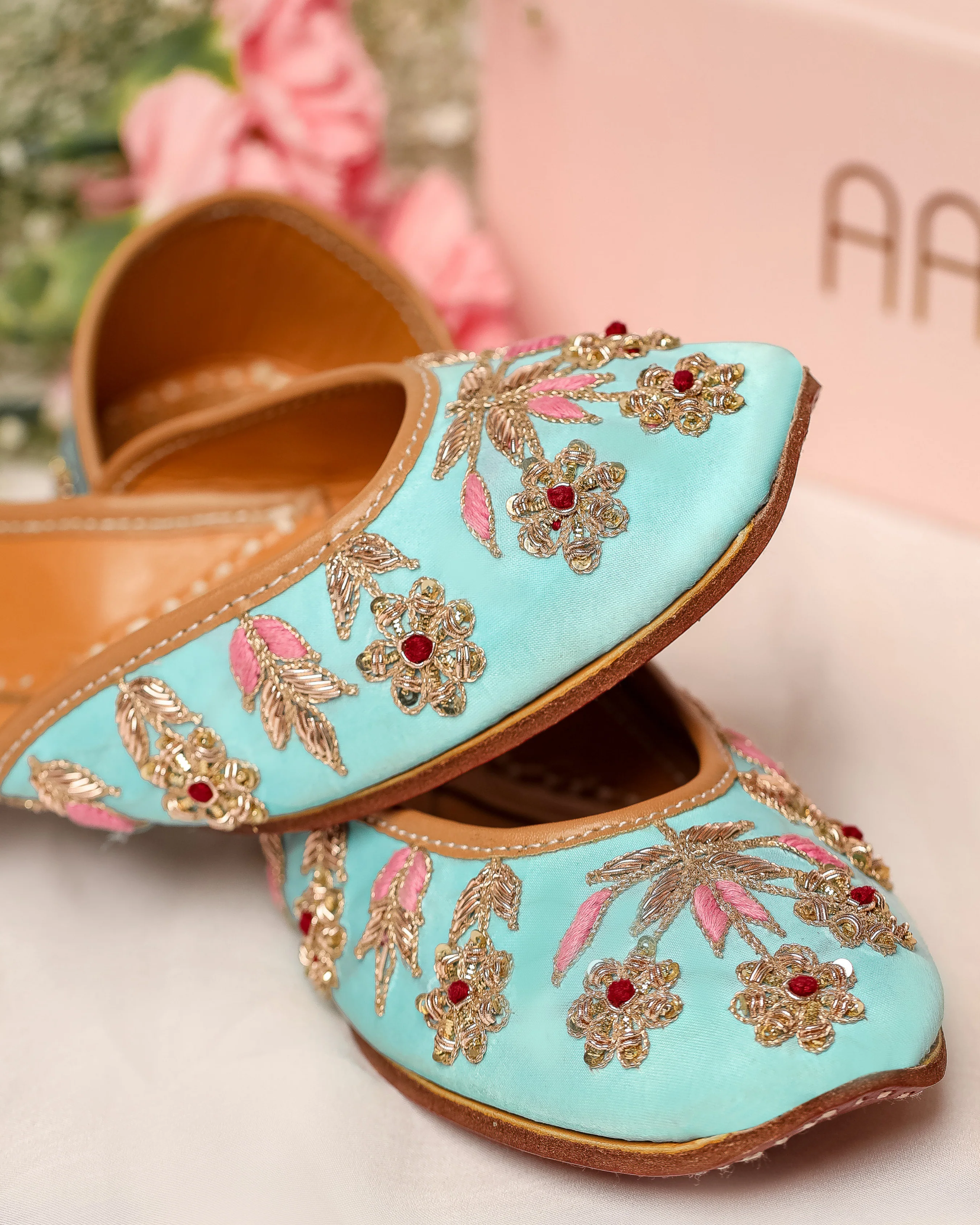 Alice Blue Handcrafted Jutti - Image 8