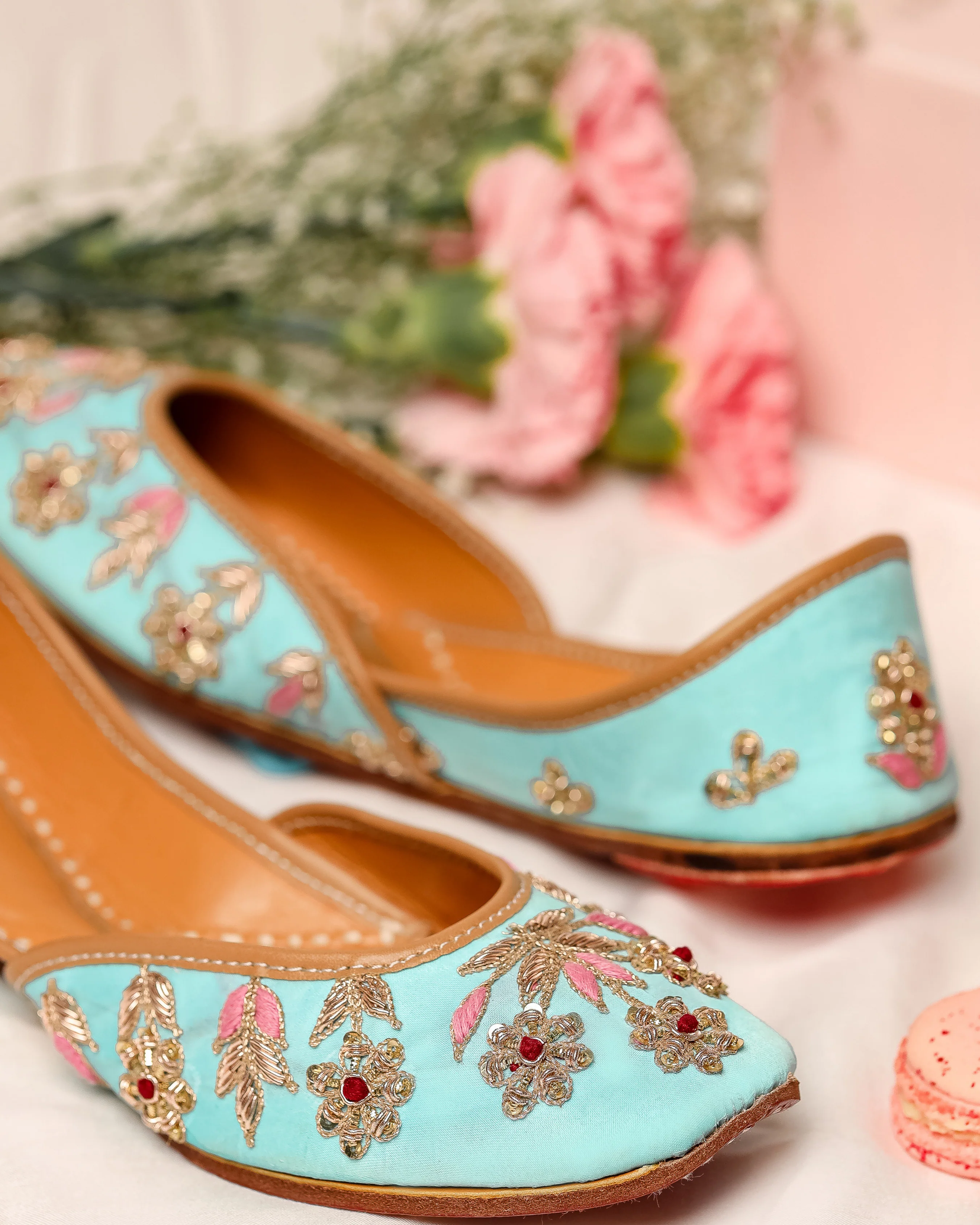 Alice Blue Handcrafted Jutti - Image 9