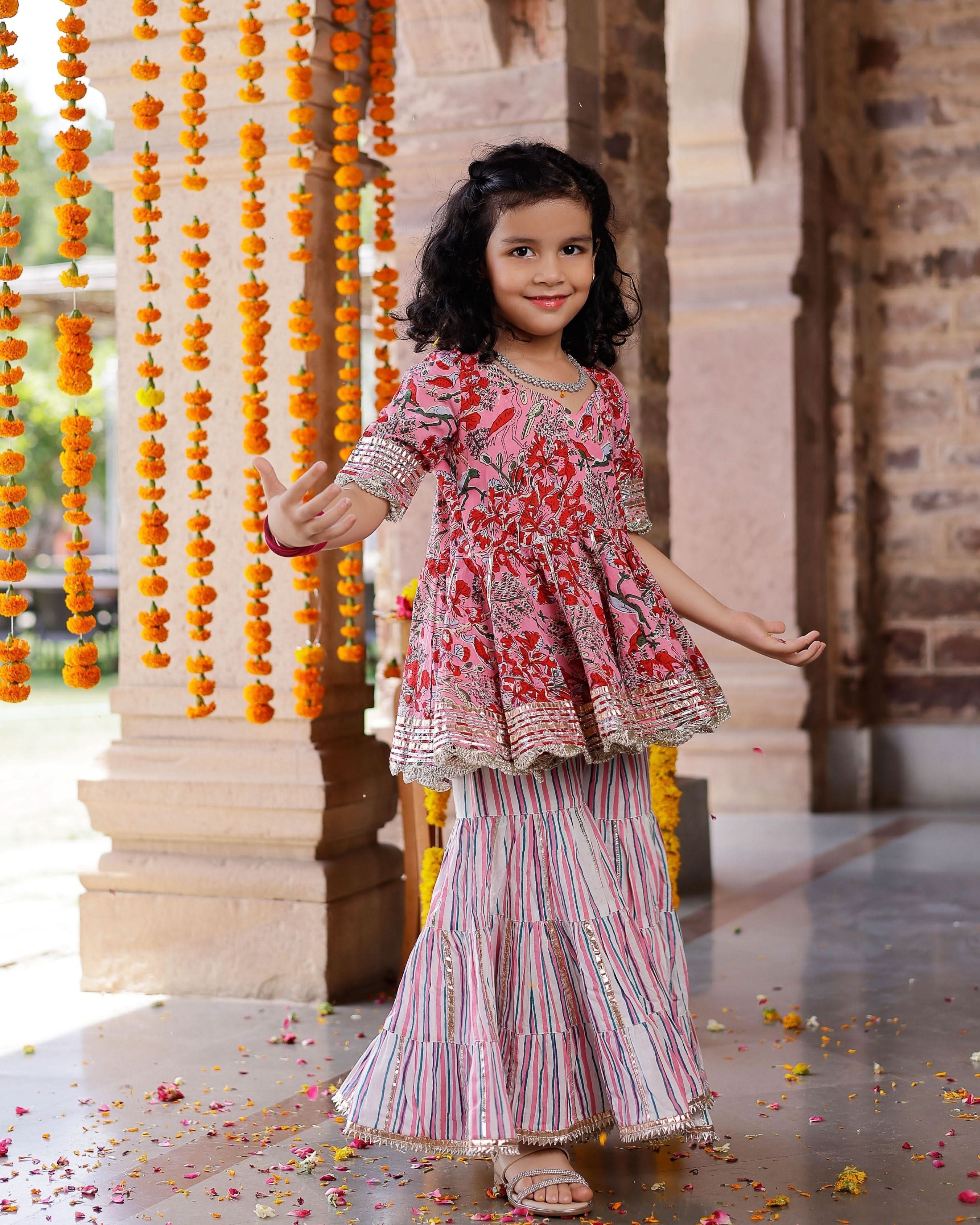 Amaya Handblock Gota Sharara Set - Image 6