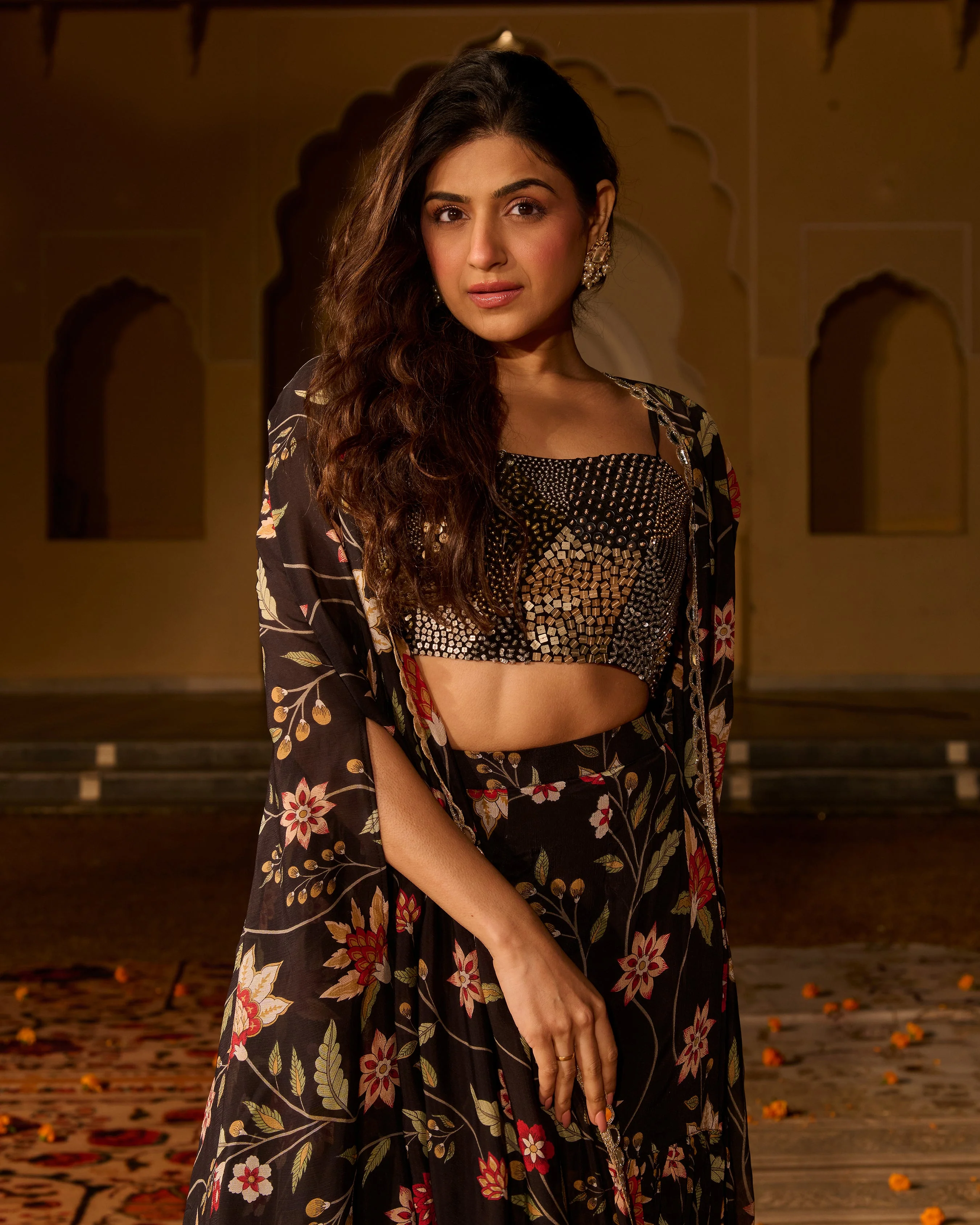 Ananya Black Printed Georgette Coord Set - Image 4