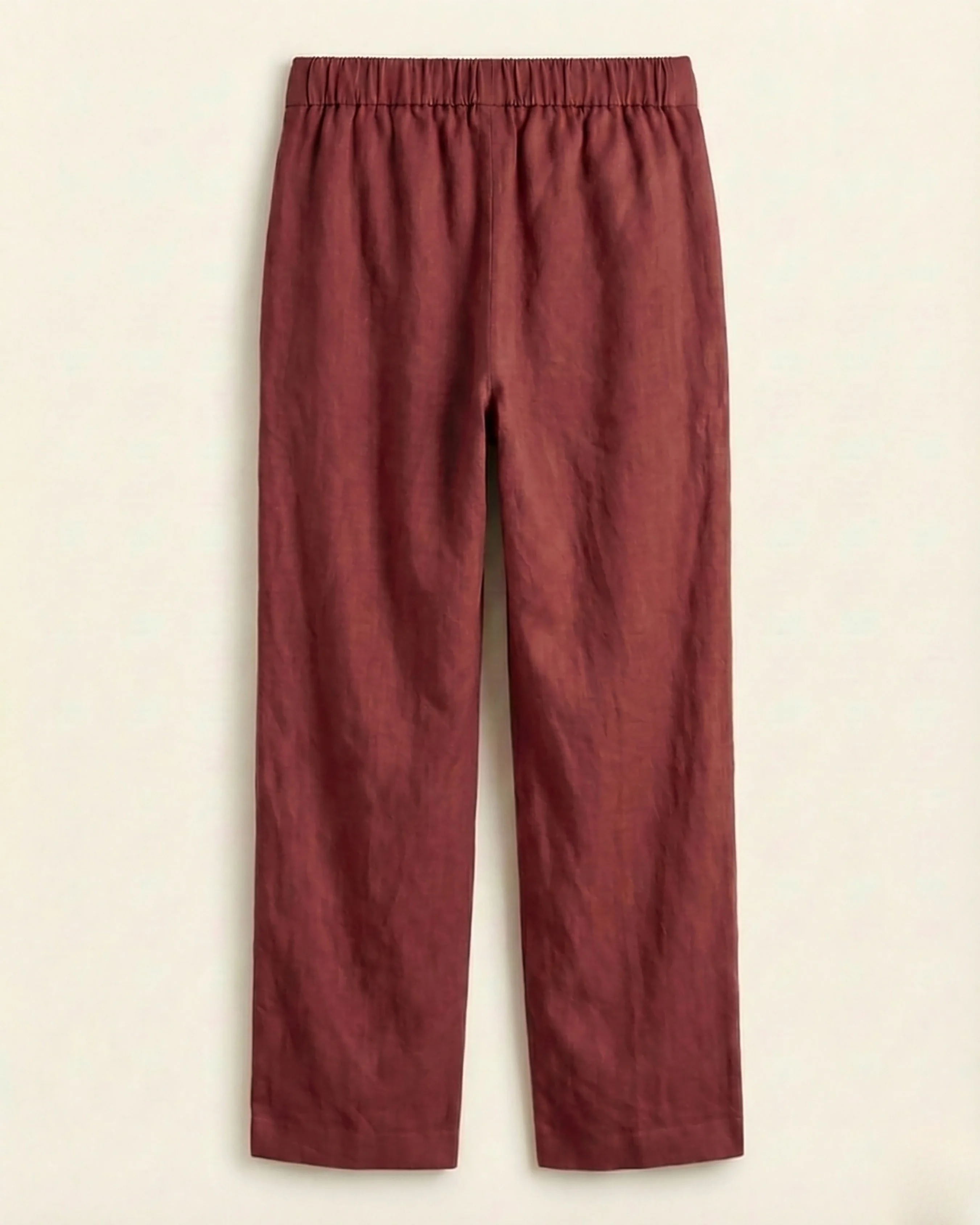 Anna Maroon Cotton Straight Pants - Image 6