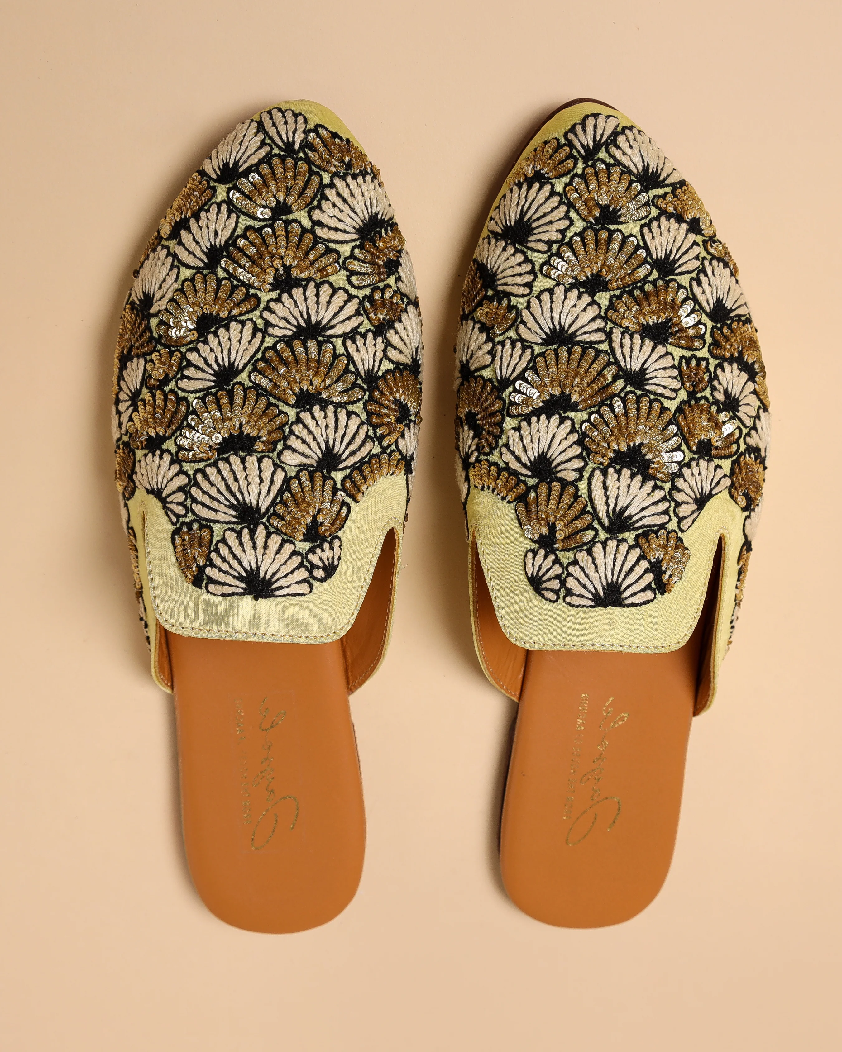 Antique Gold Handcrafted Mules - Image 10