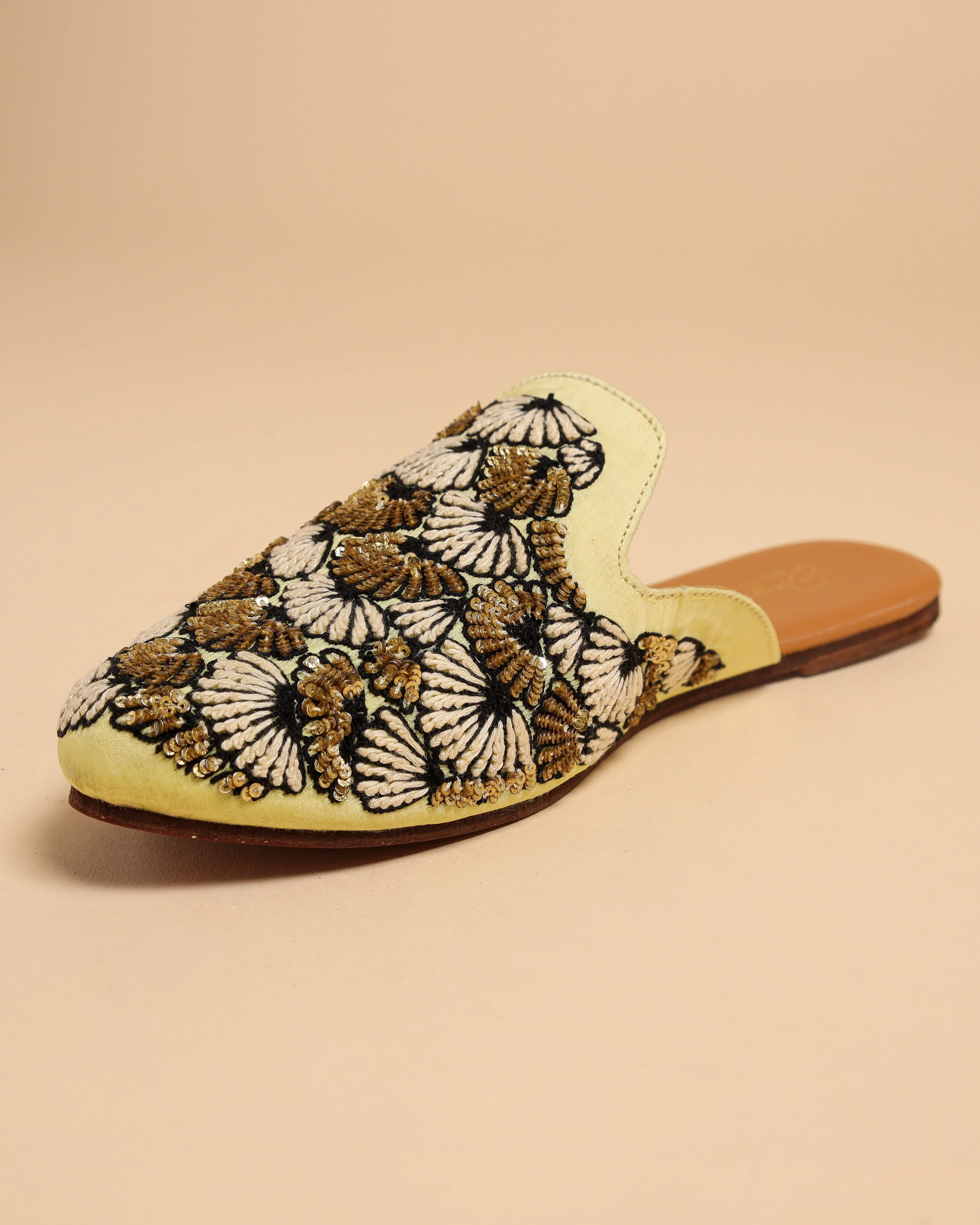 Antique Gold Handcrafted Mules - Image 3