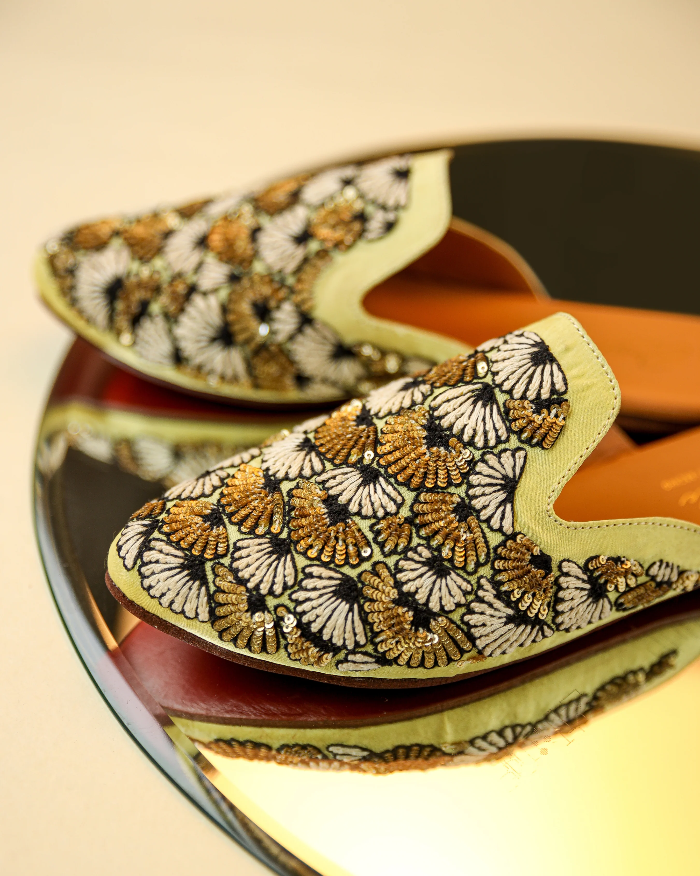 Antique Gold Handcrafted Mules - Image 7