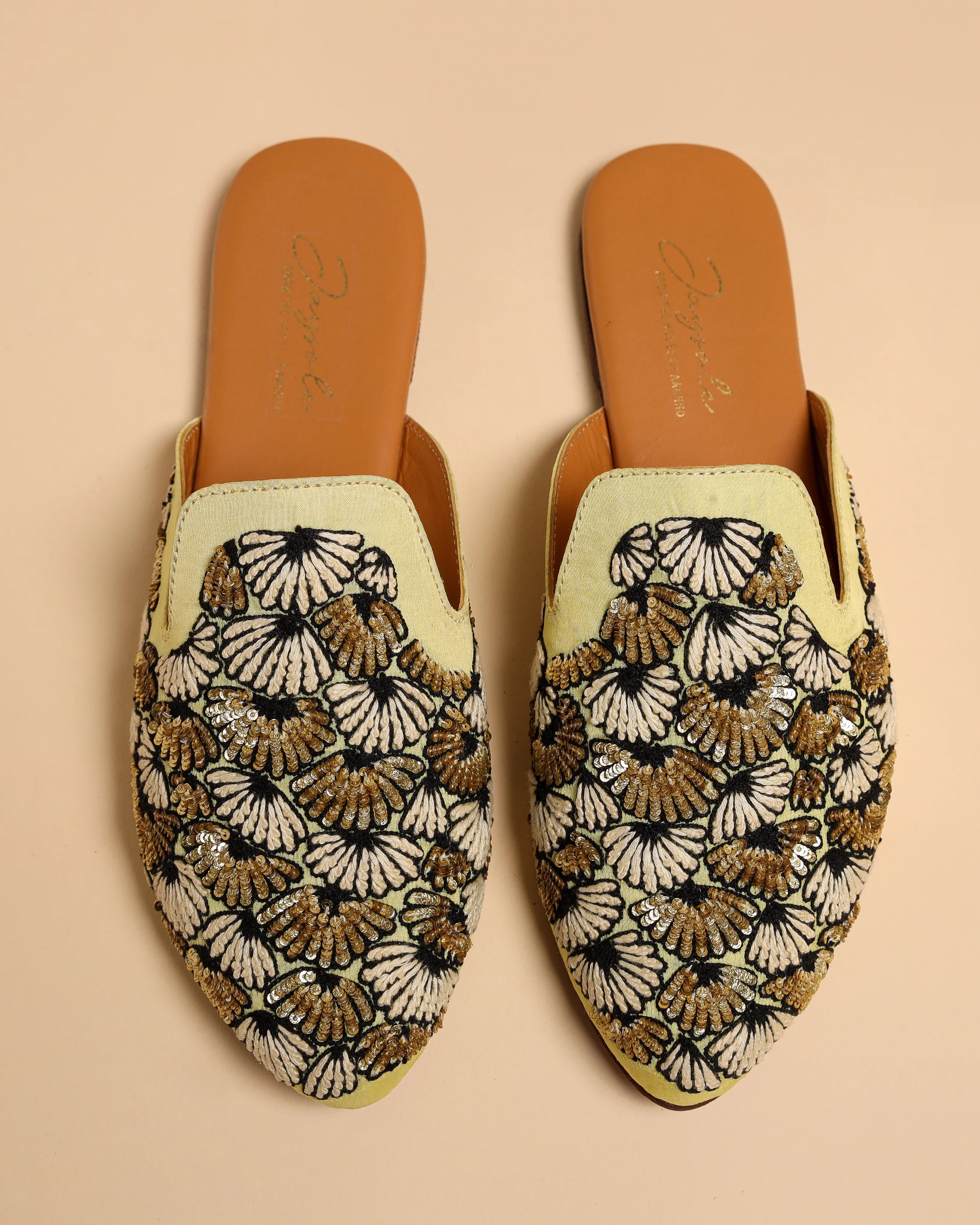 Antique Gold Handcrafted Mules - Image 9