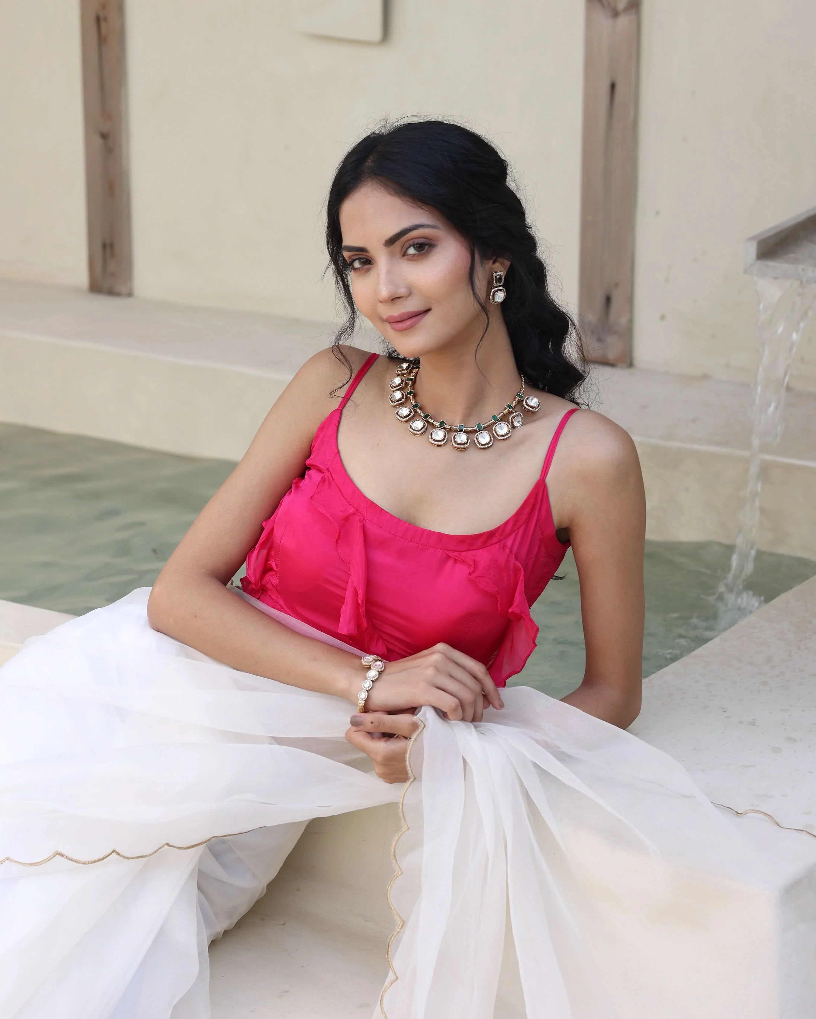 Anvika Pink Silk Blouse - Image 2