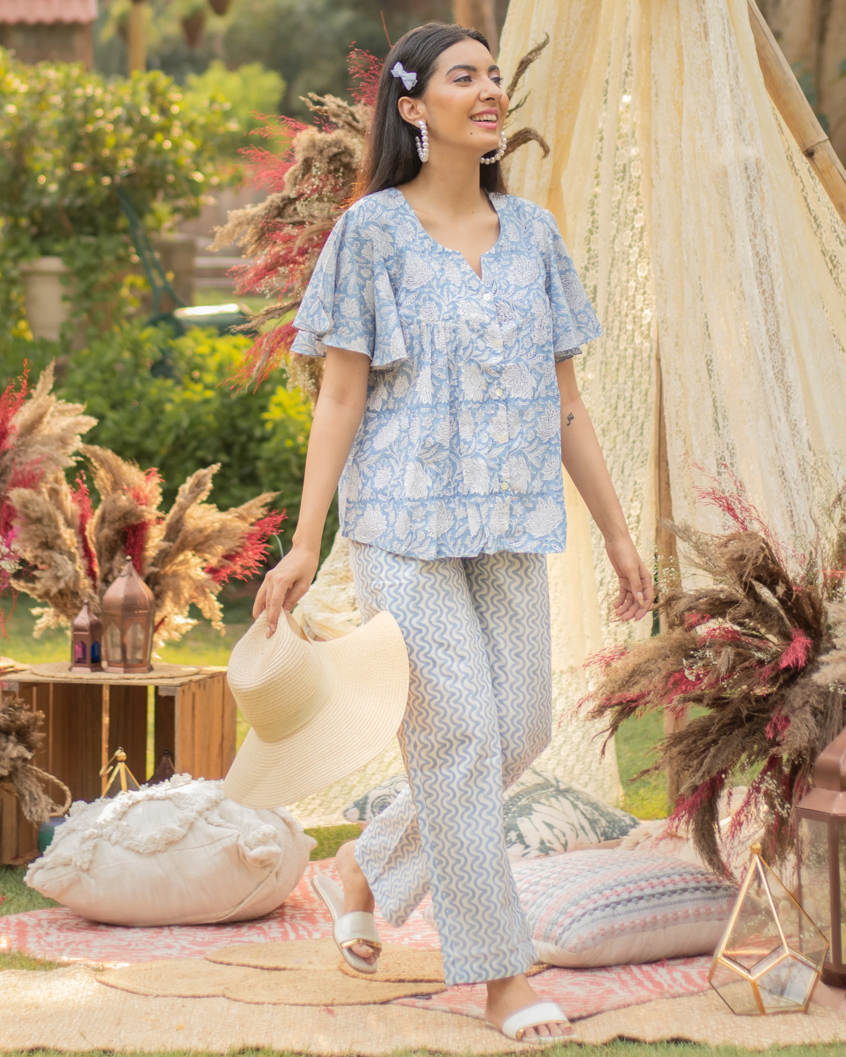 Aqua Blanca Cotton Night Suit - Image 5