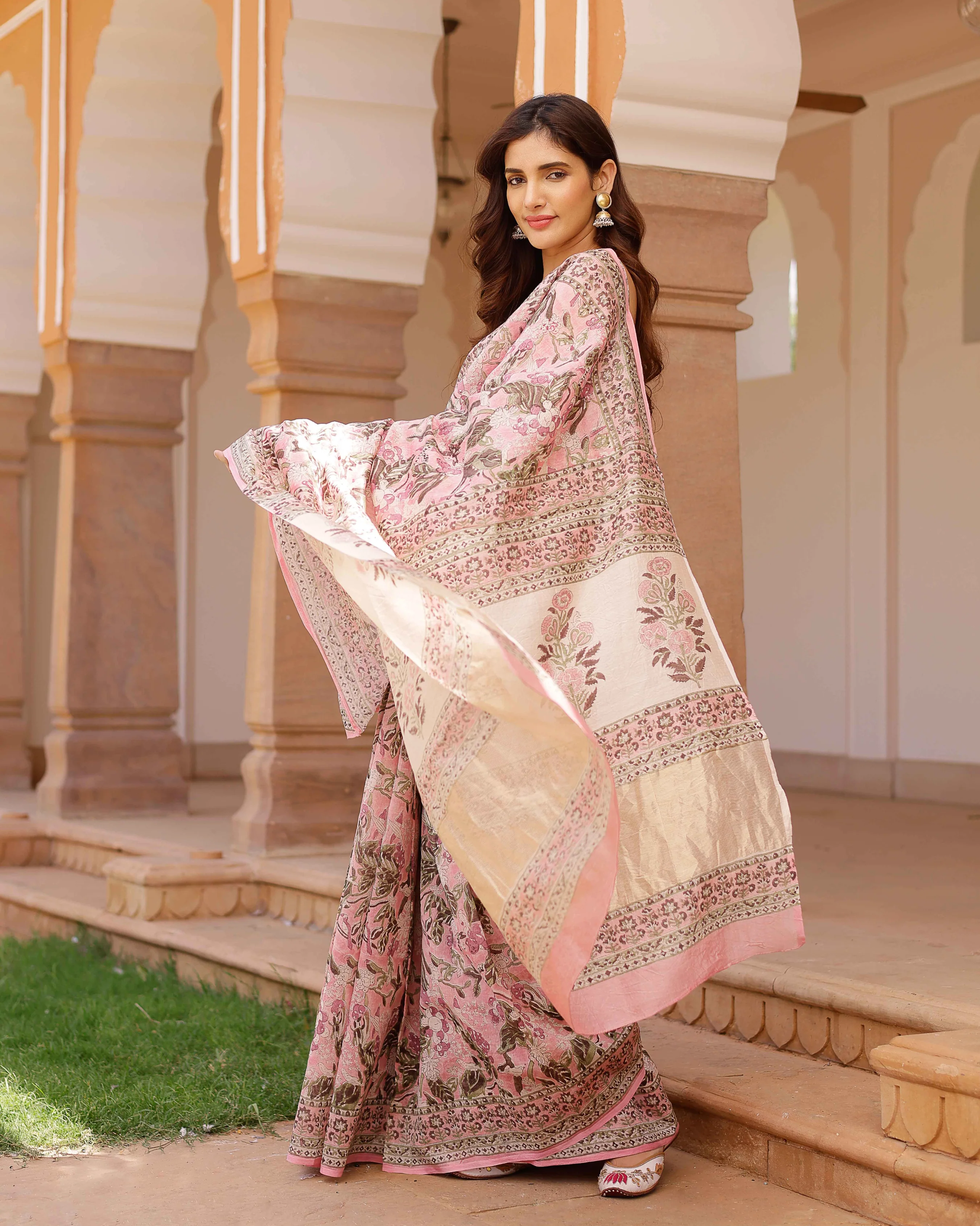Aradhna Handblock Chanderi Saree - Image 5