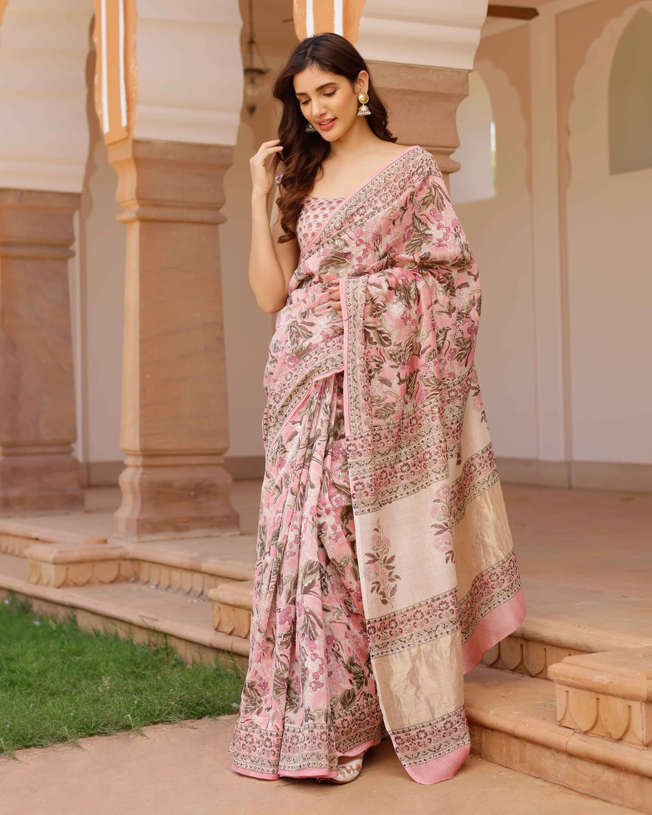Aradhna Handblock Chanderi Saree - Image 6
