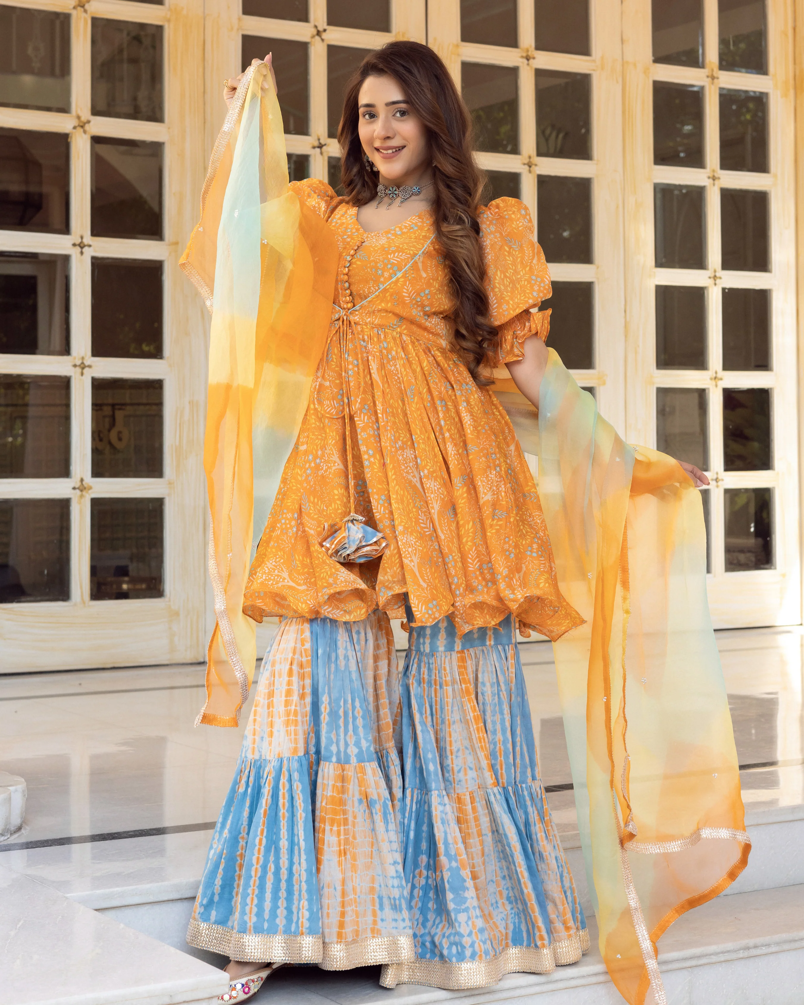 Asharfii Shibori Sharara Set - Image 4