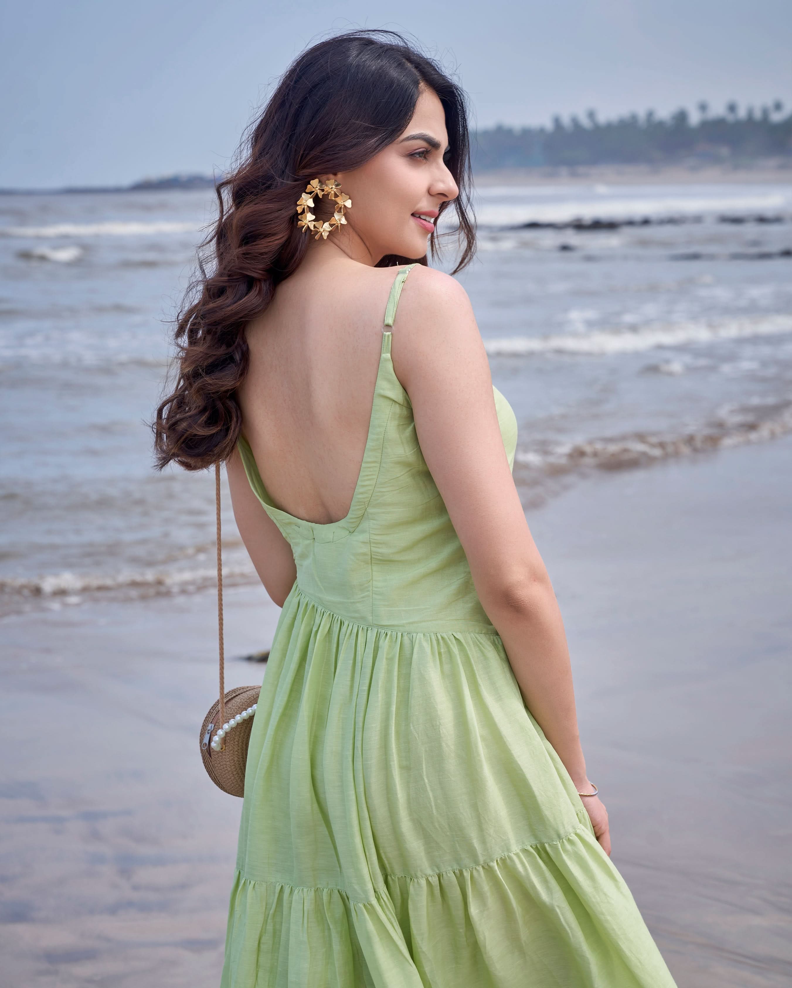Aviary Green Solid Cotton Dress - Image 7