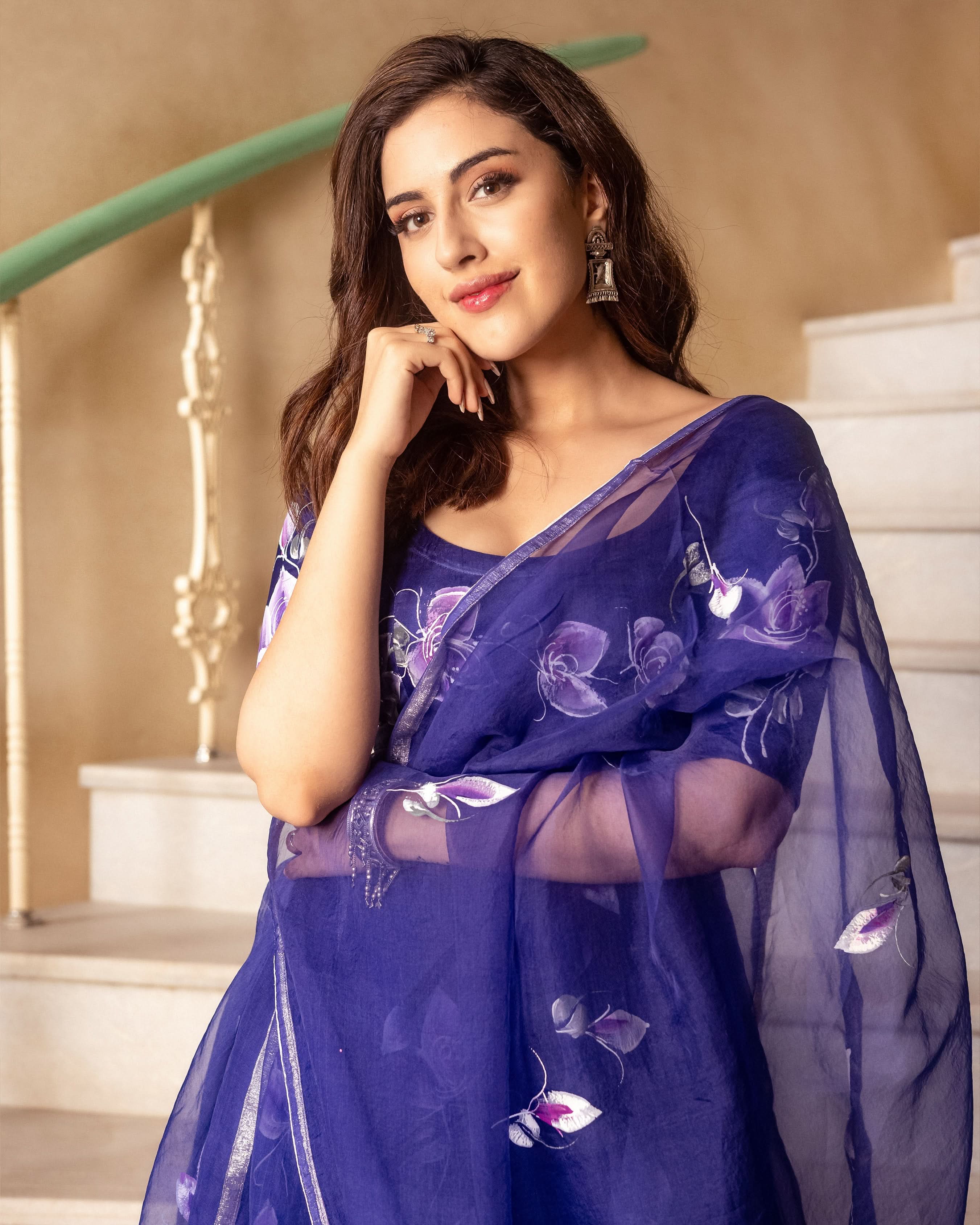 Azra Handpainted Organza Suit Set - Image 3