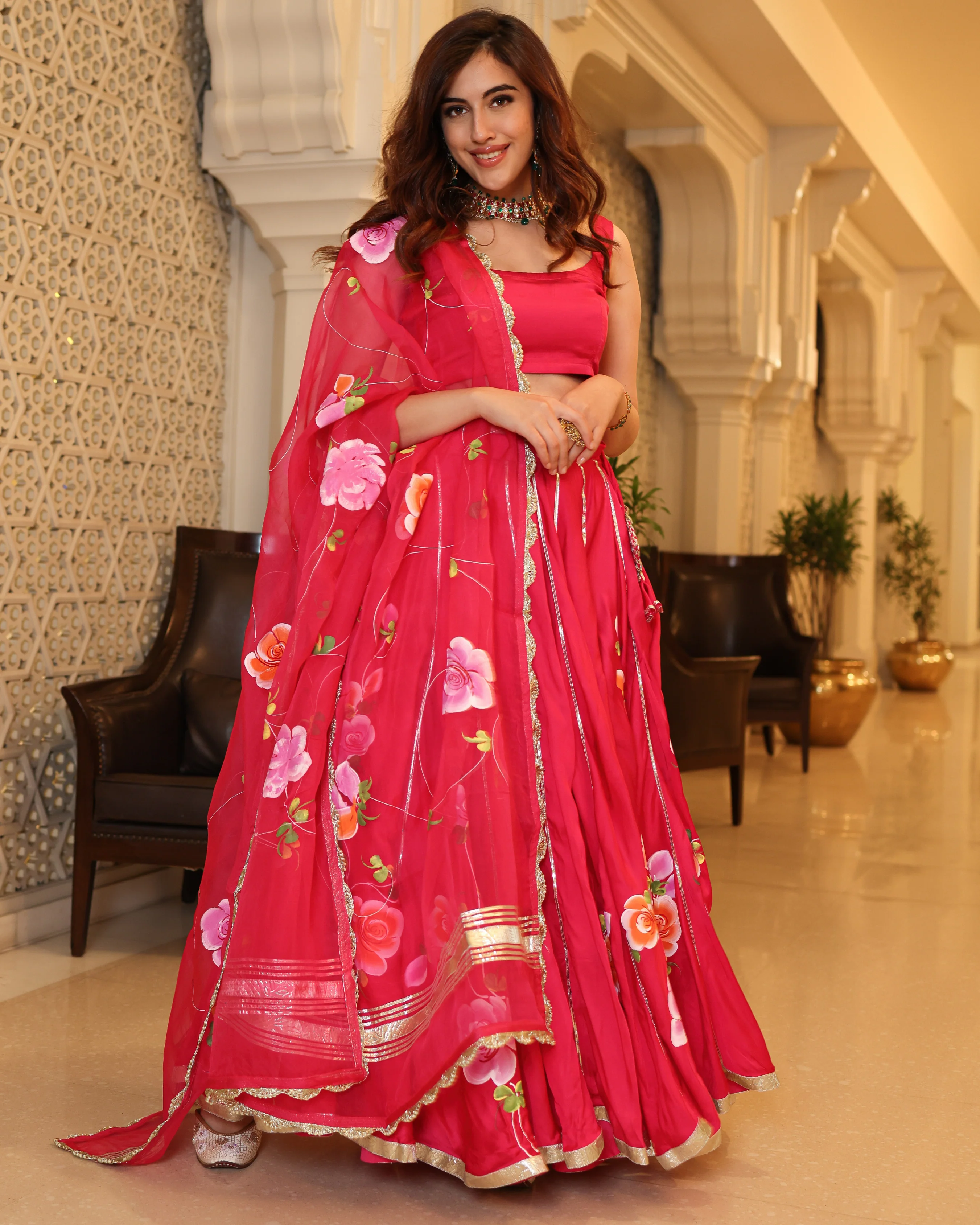 Barberry Handpainted Lehenga Set - Image 9