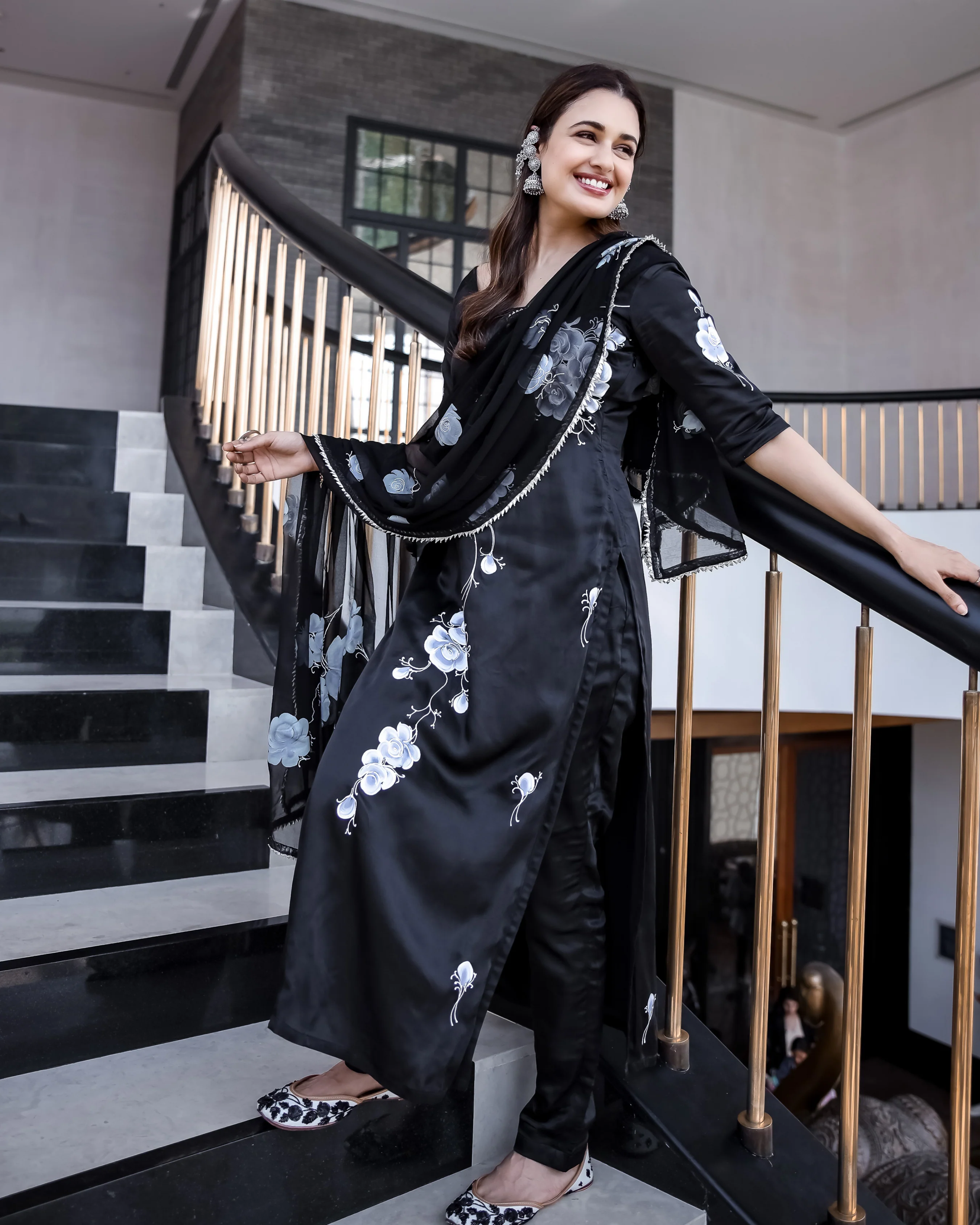 Black Paradise Handpainted Suit Set - Image 7