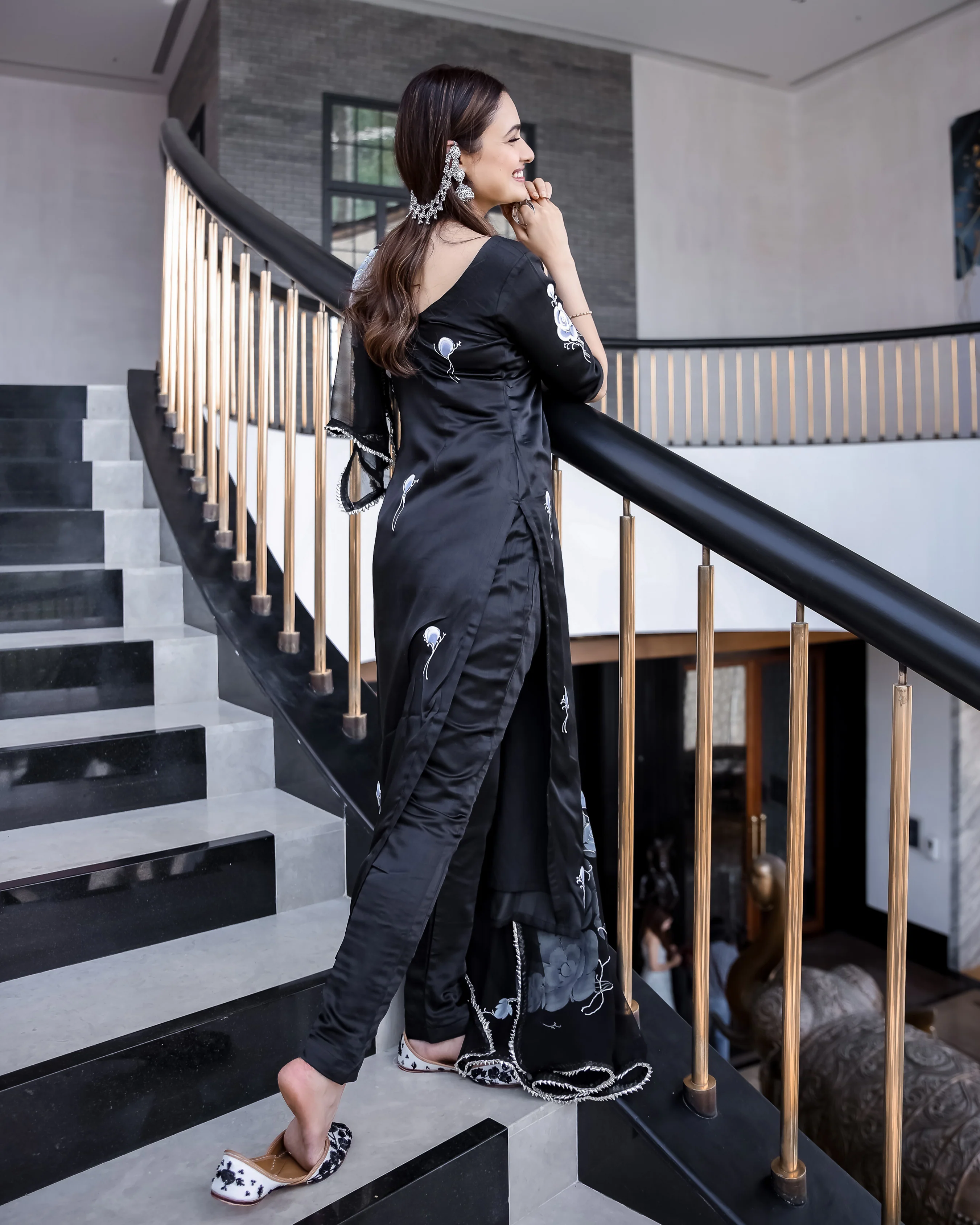 Black Paradise Handpainted Suit Set - Image 9