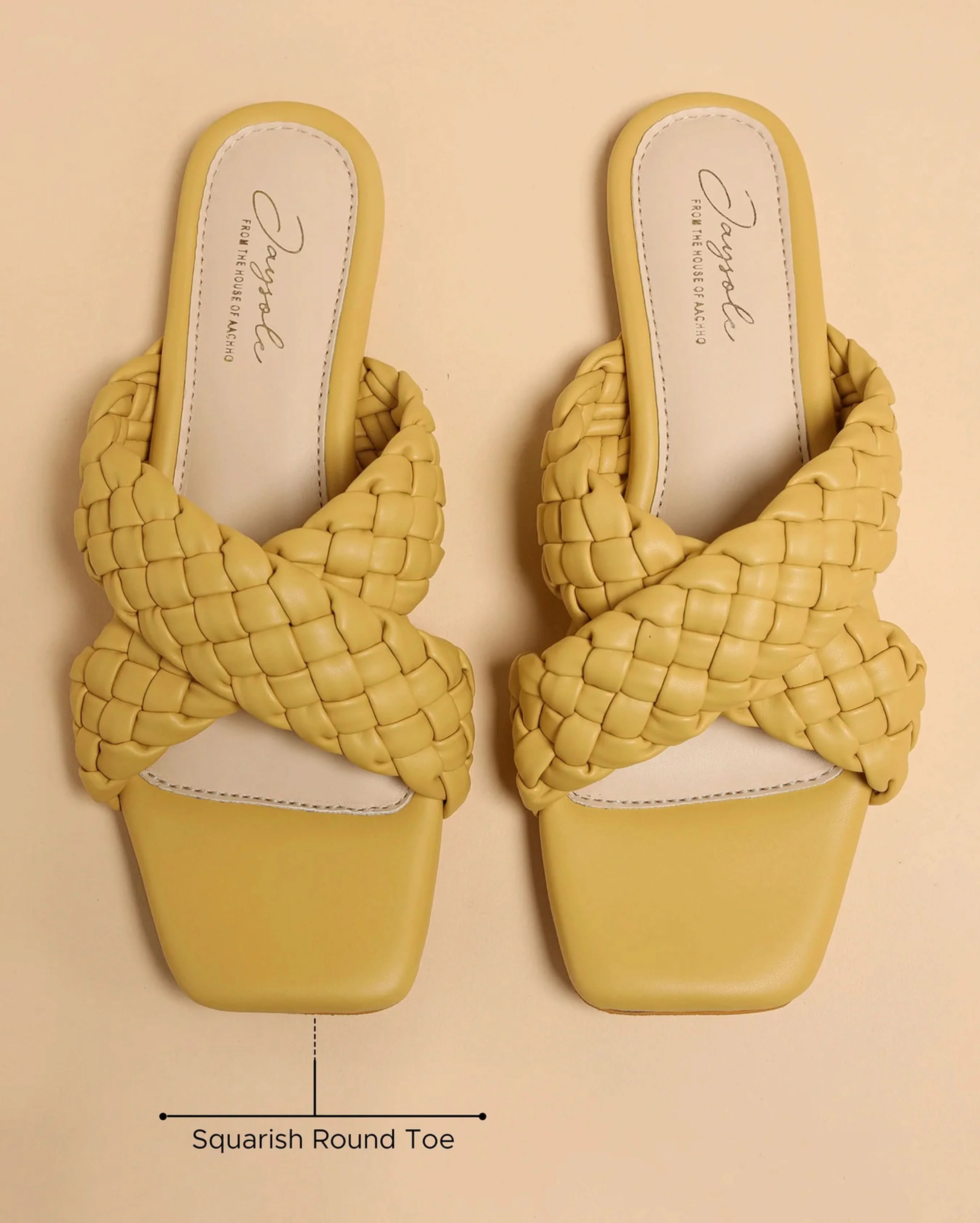 Blazing Yellow Braided Flats - Image 2