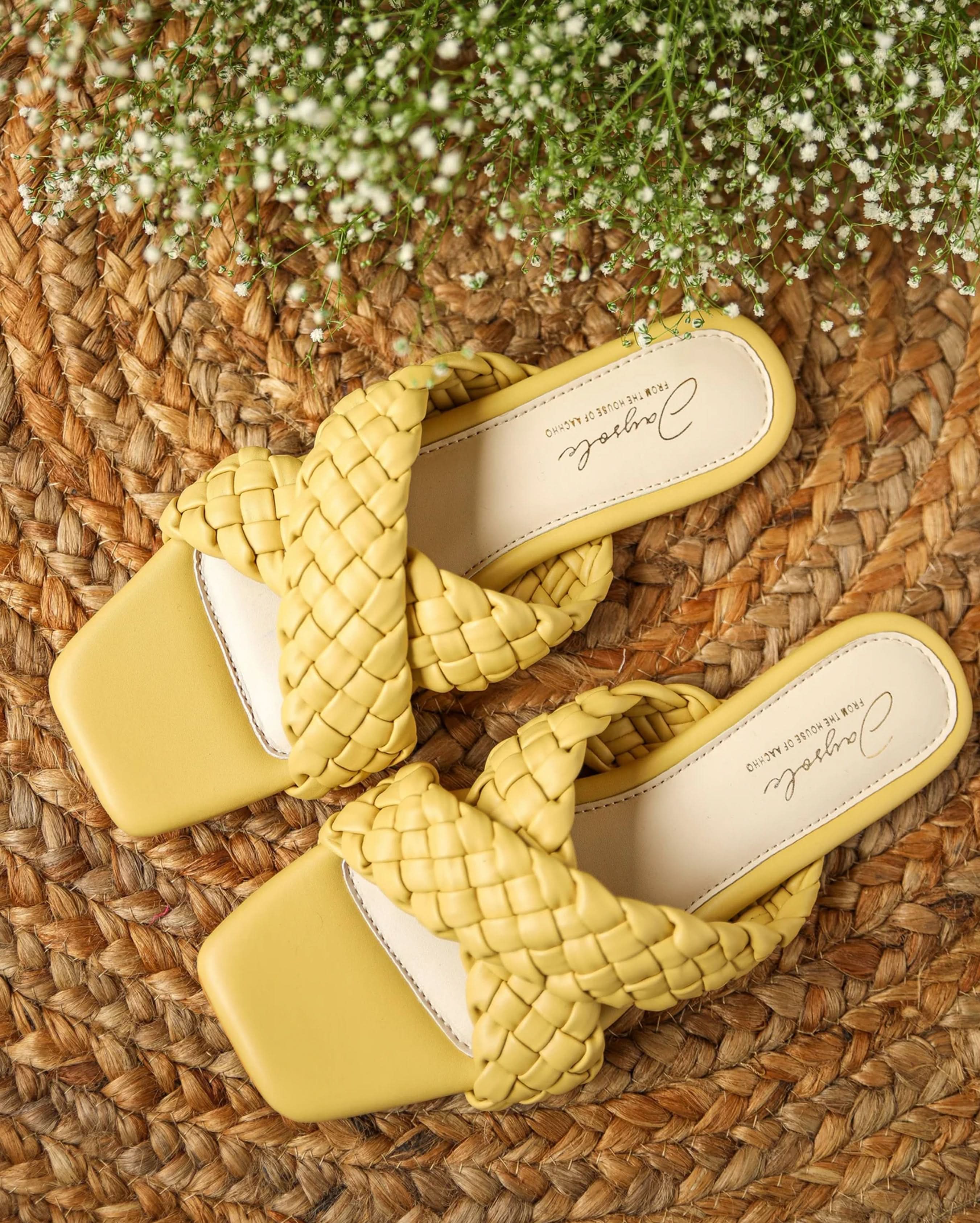 Blazing Yellow Braided Flats - Image 9