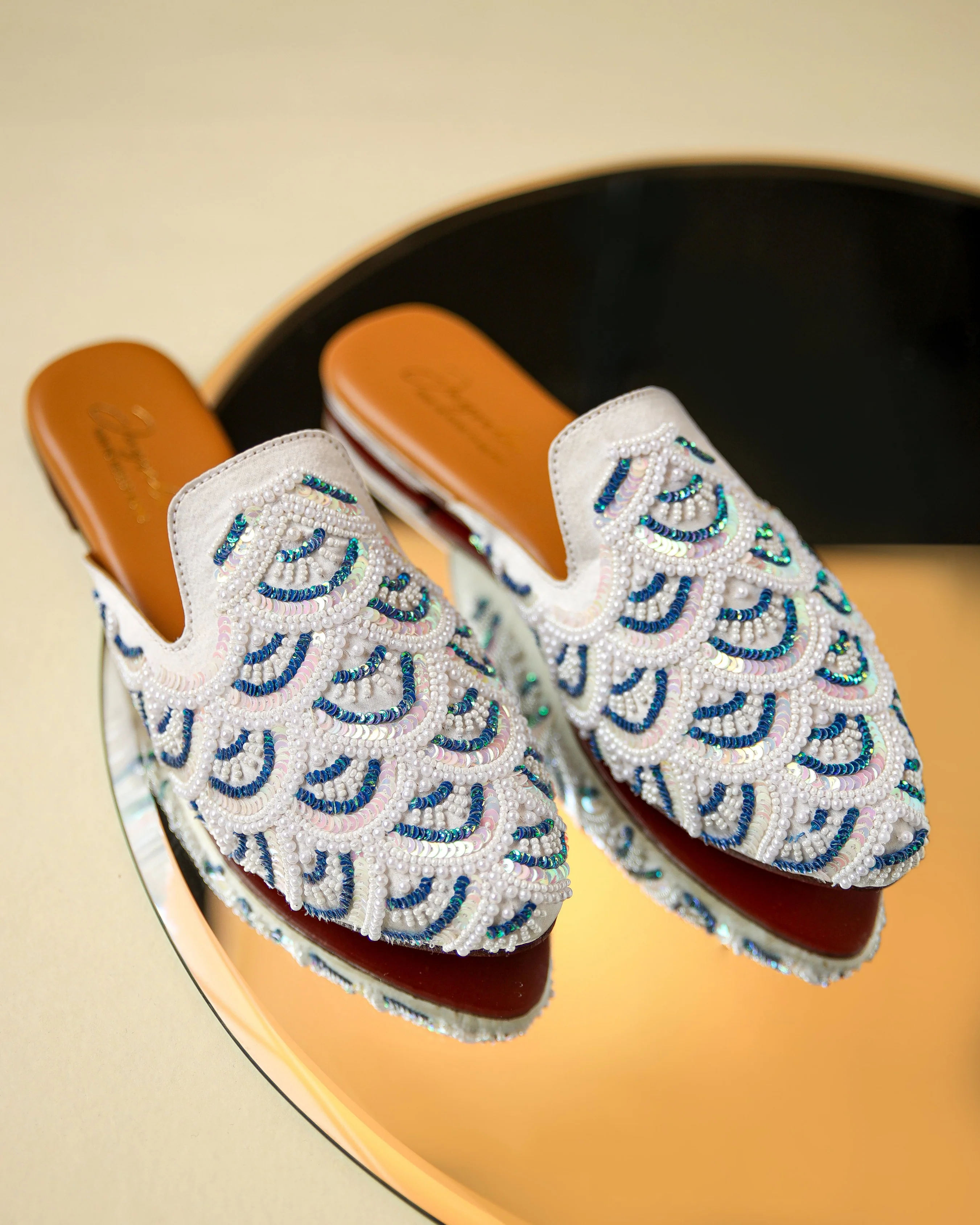 Blissful Blue Handcrafted Mules - Image 4