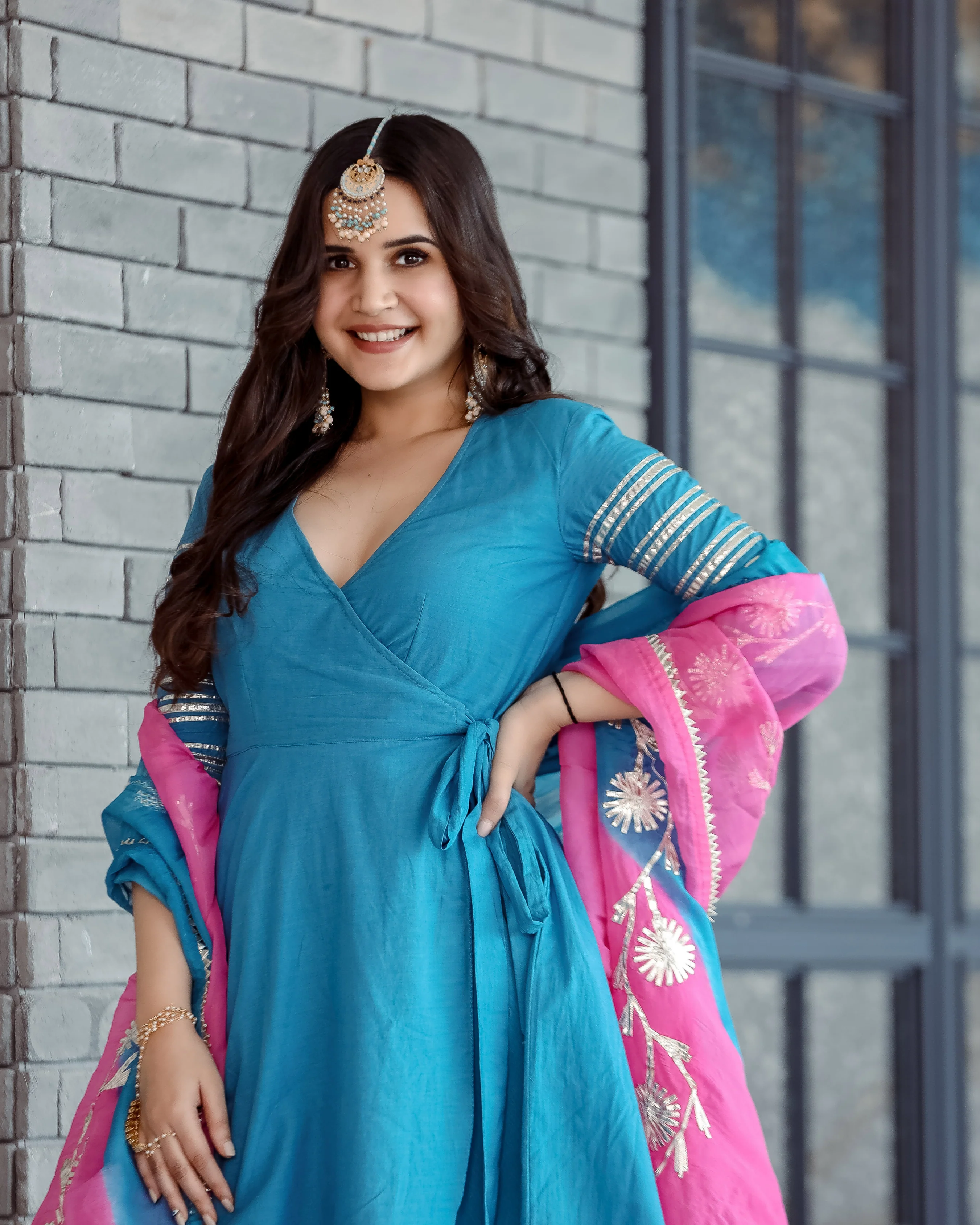 Blue Sapphire Gota Sharara Set - Image 6