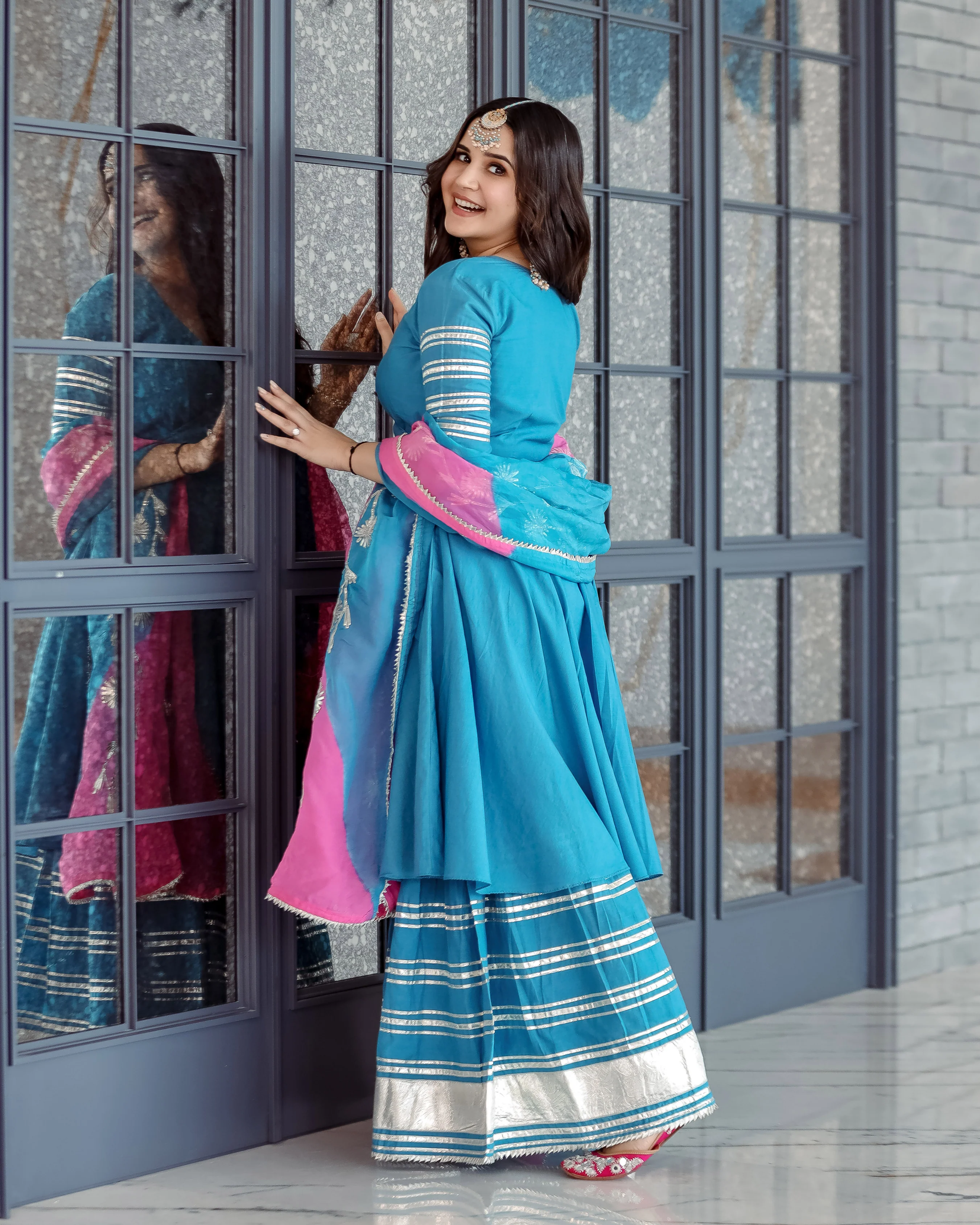 Blue Sapphire Gota Sharara Set - Image 7