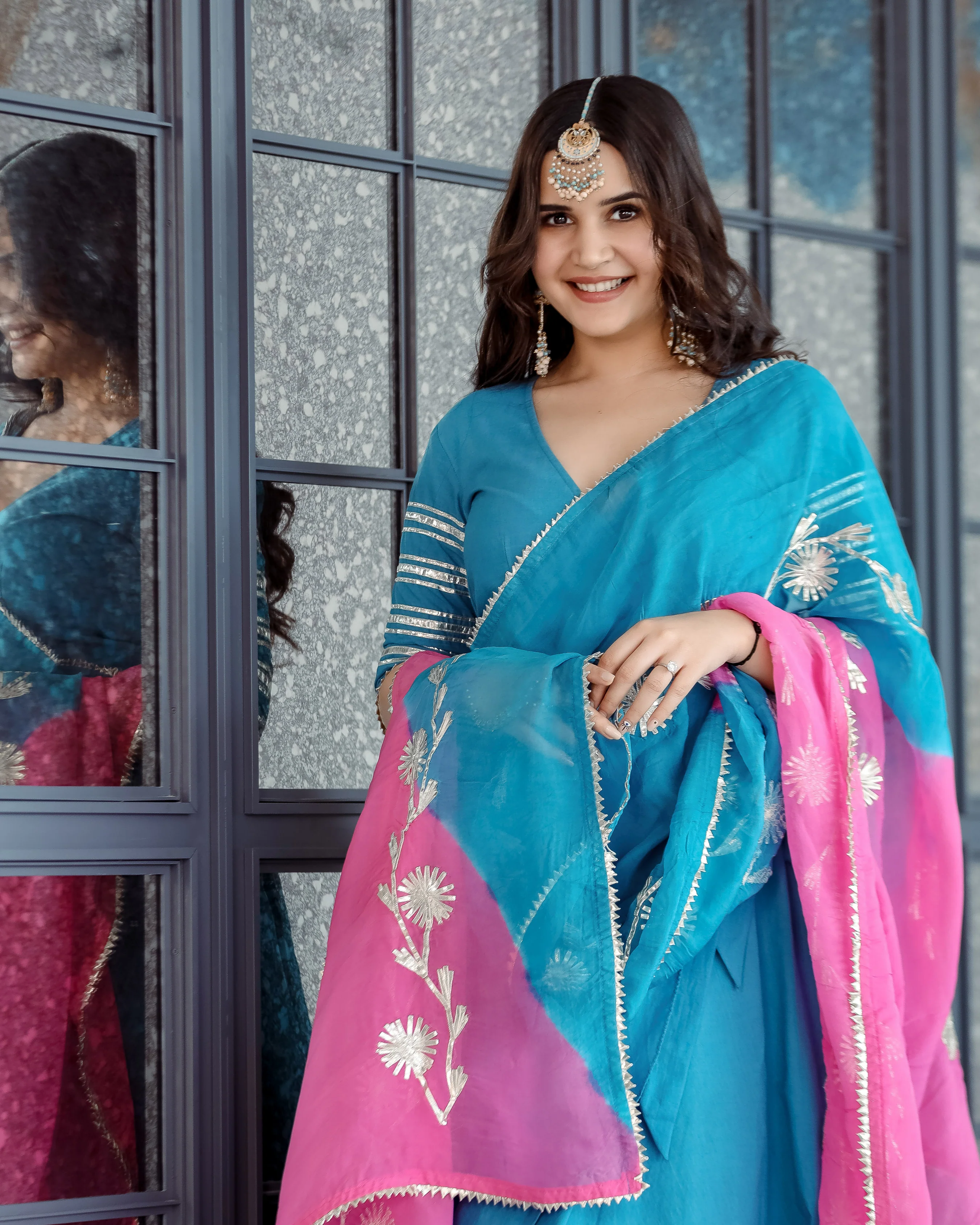 Blue Sapphire Gota Sharara Set - Image 9