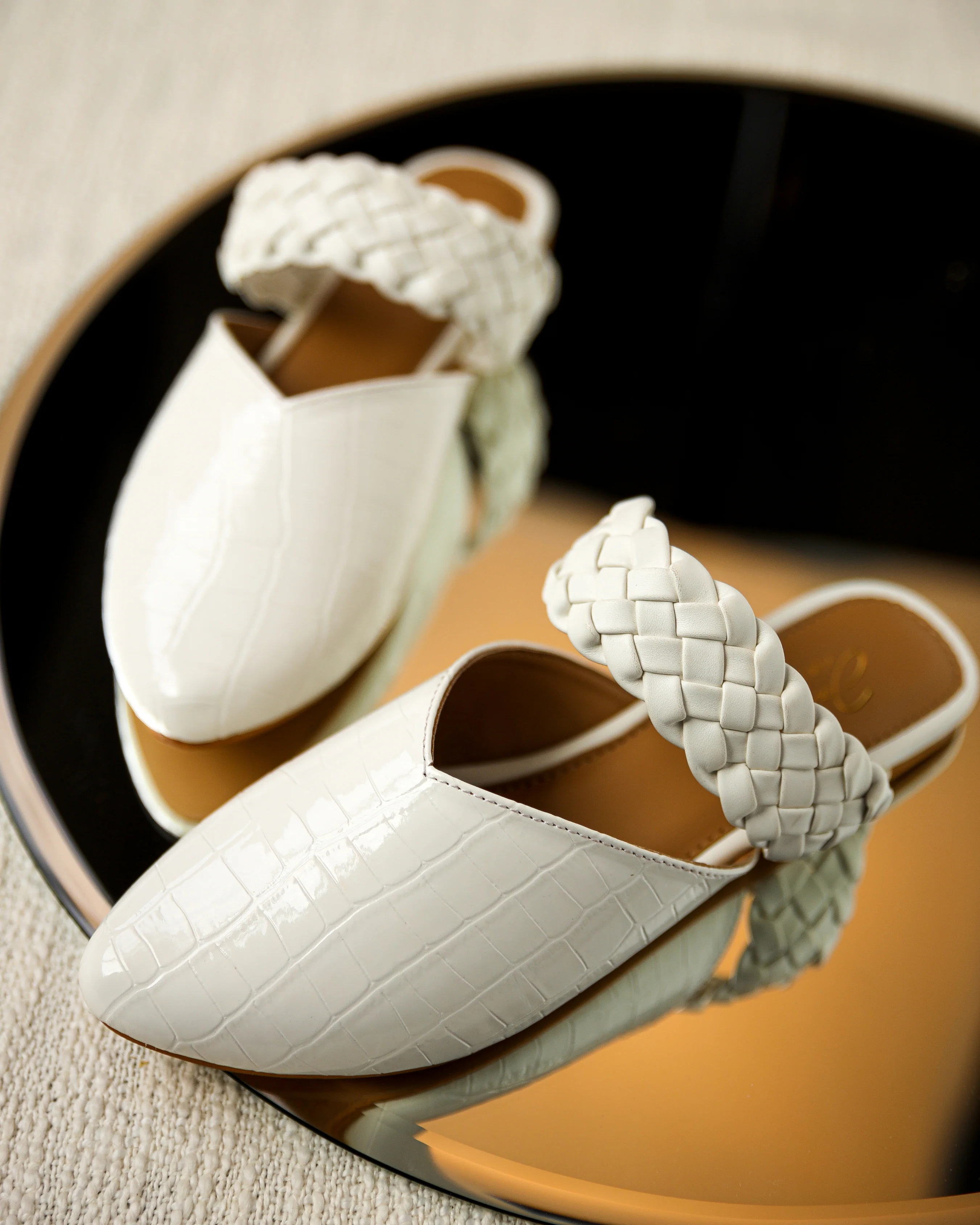 Bright White Braided Mules - Image 4