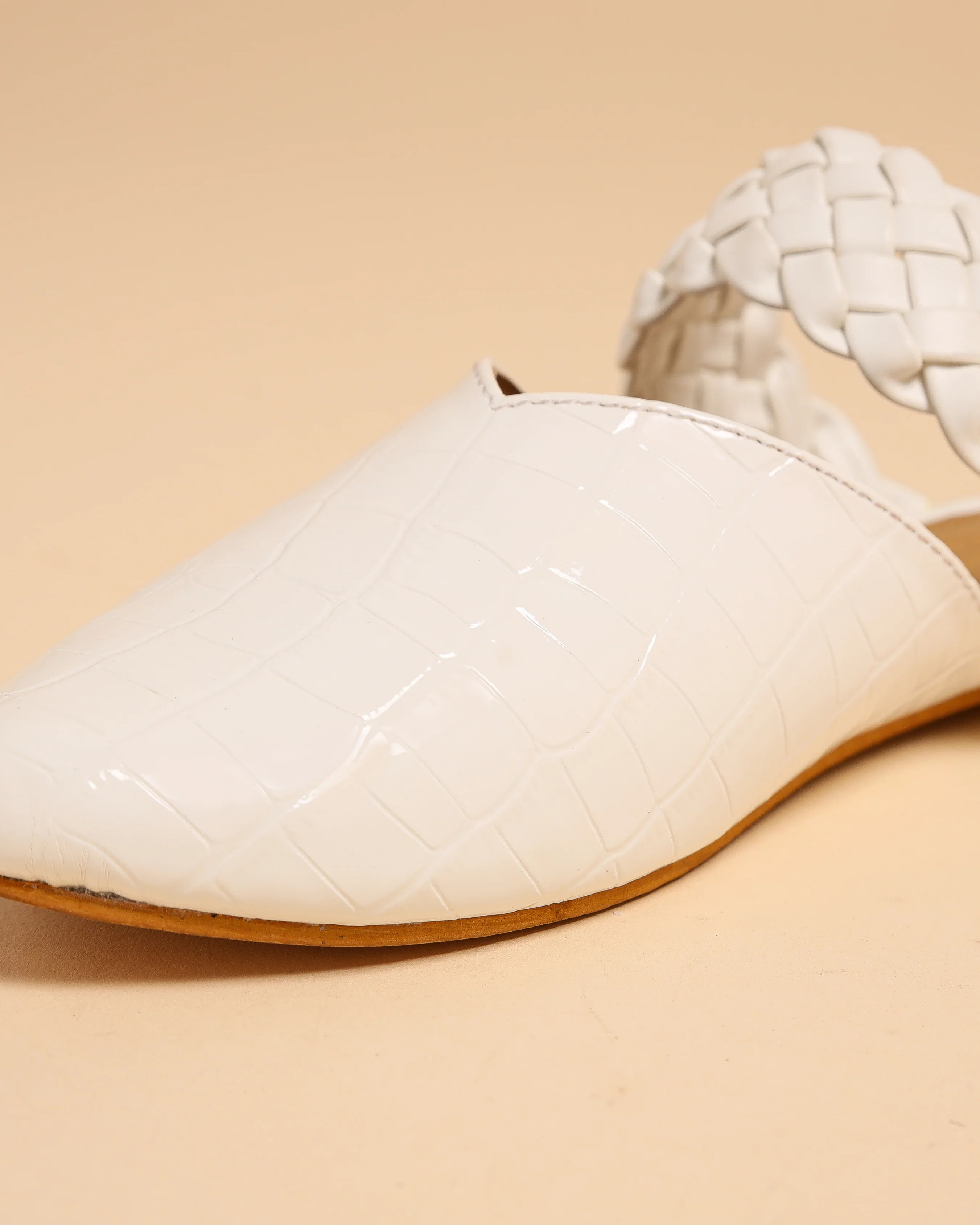 Bright White Braided Mules - Image 7