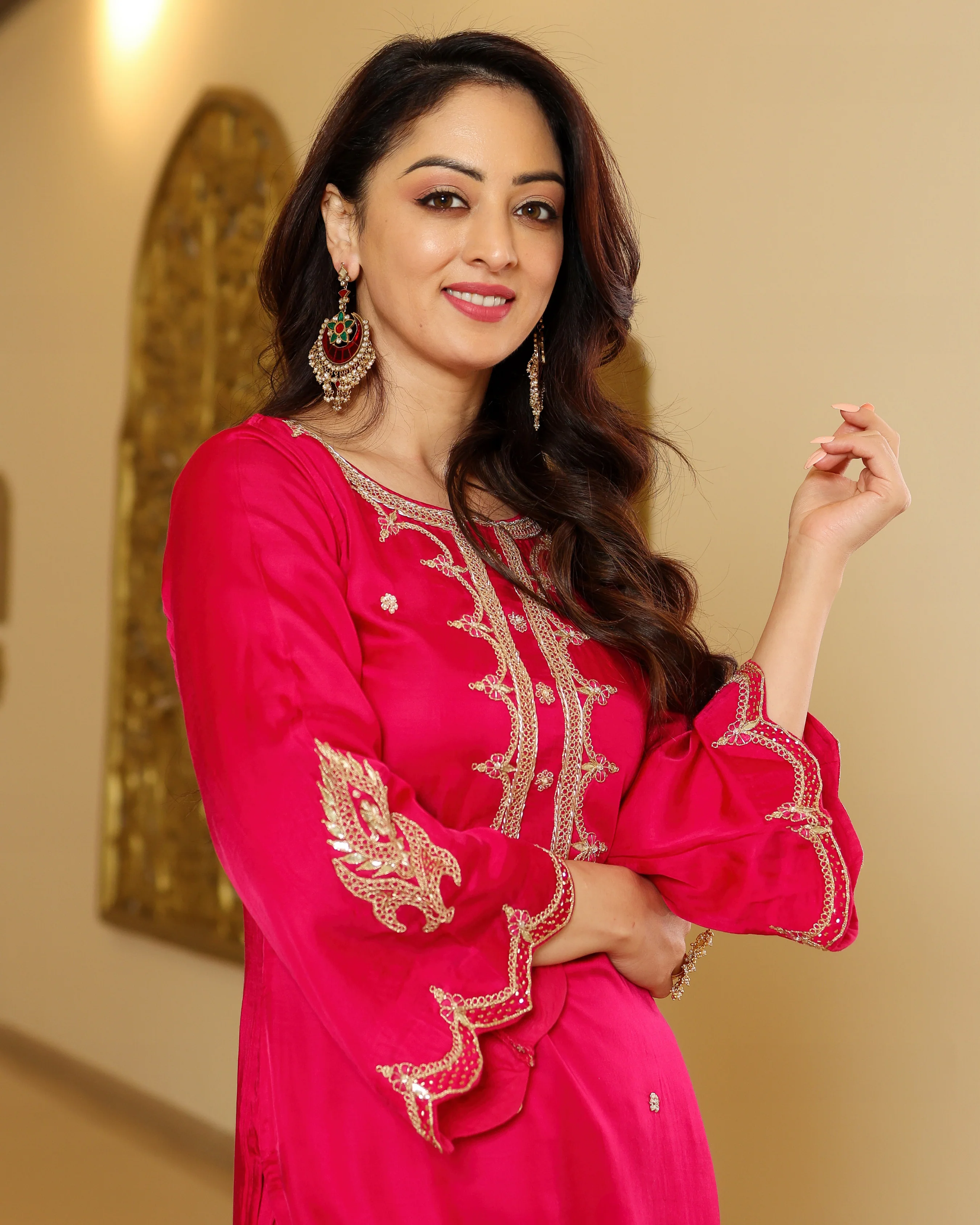 Bubbly Pink Handwork Kurta Set - Image 7
