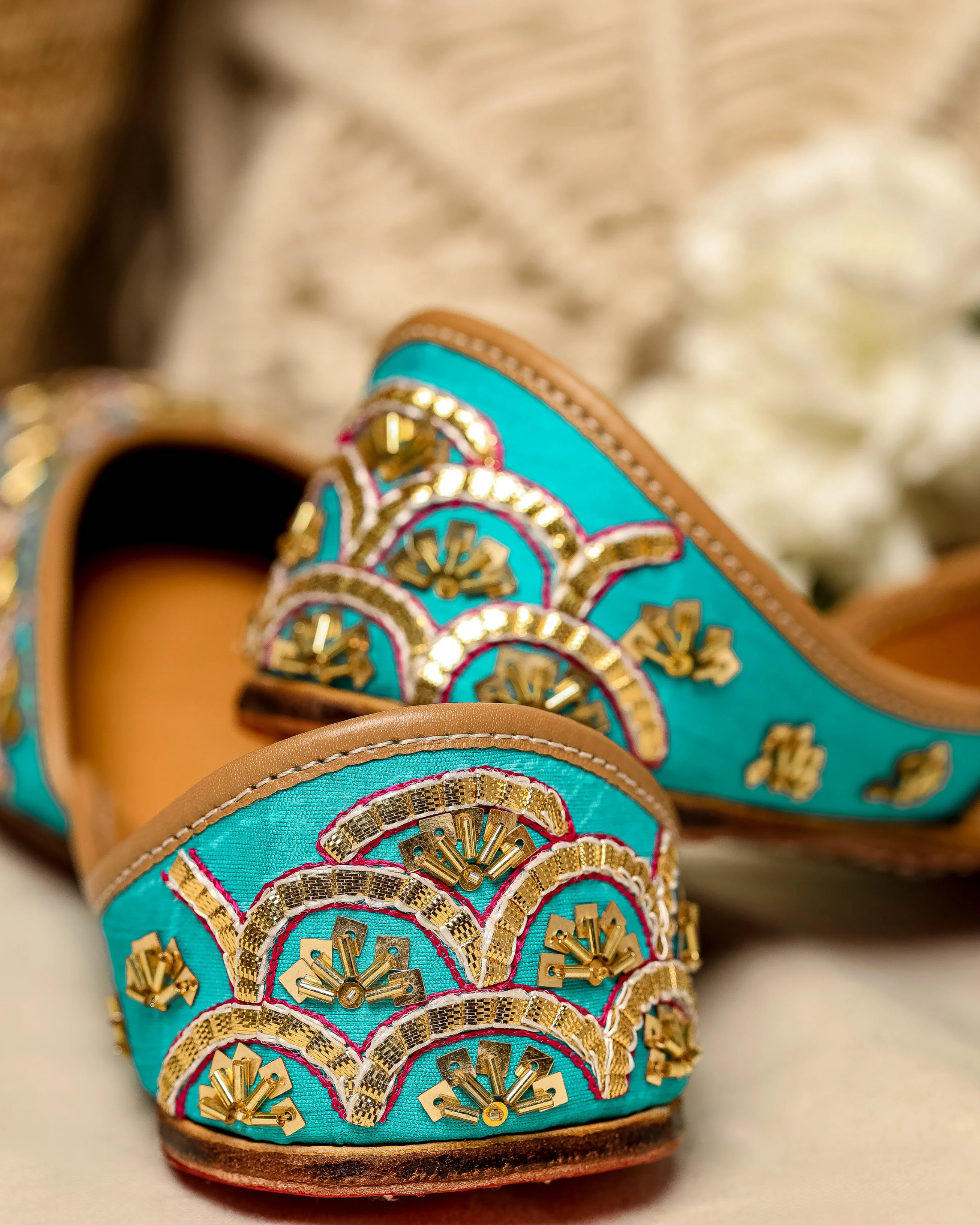 Cadet Blue Handcrafted Jutti - Image 7