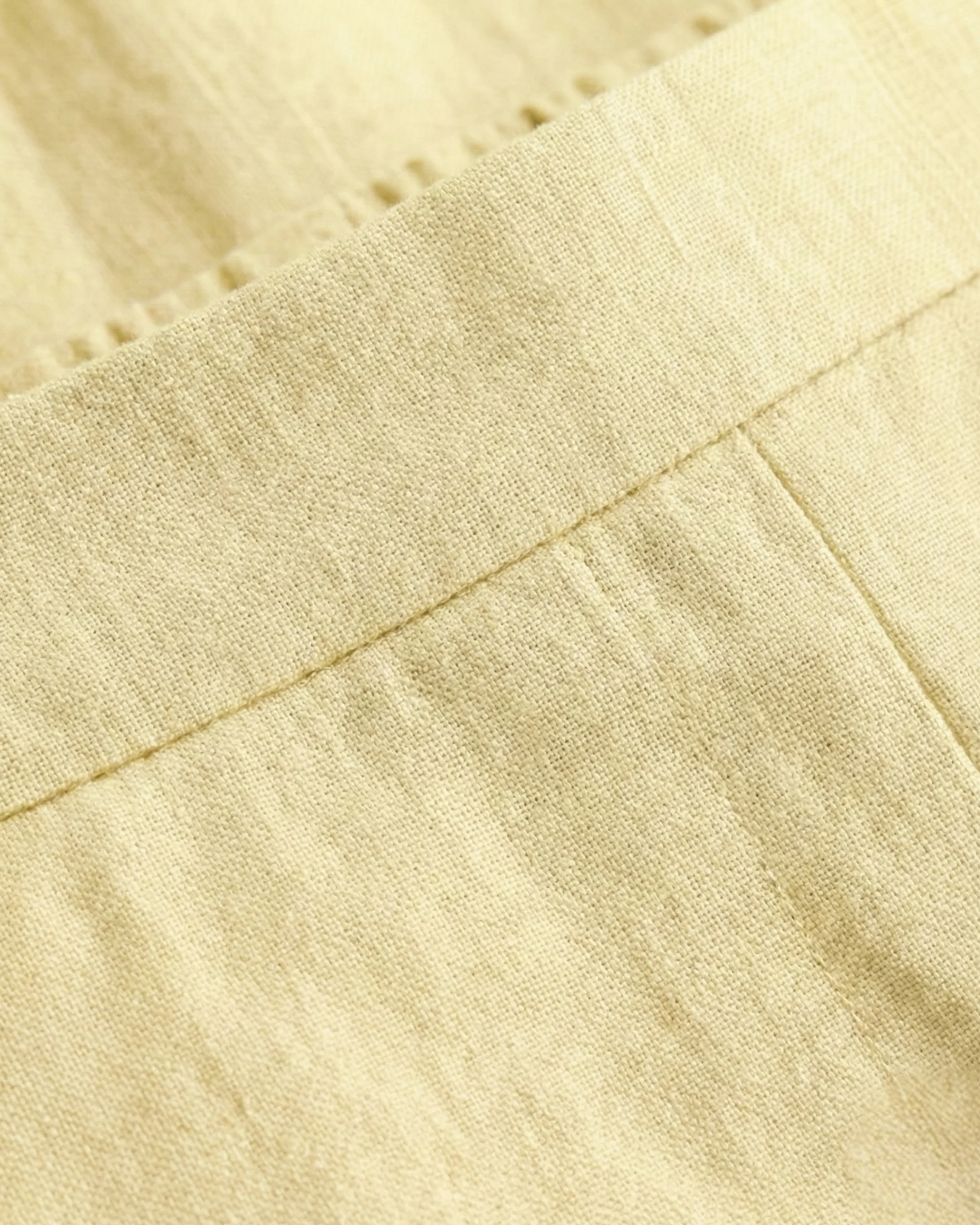 Camila yellow white Linen Straight Pants - Image 2