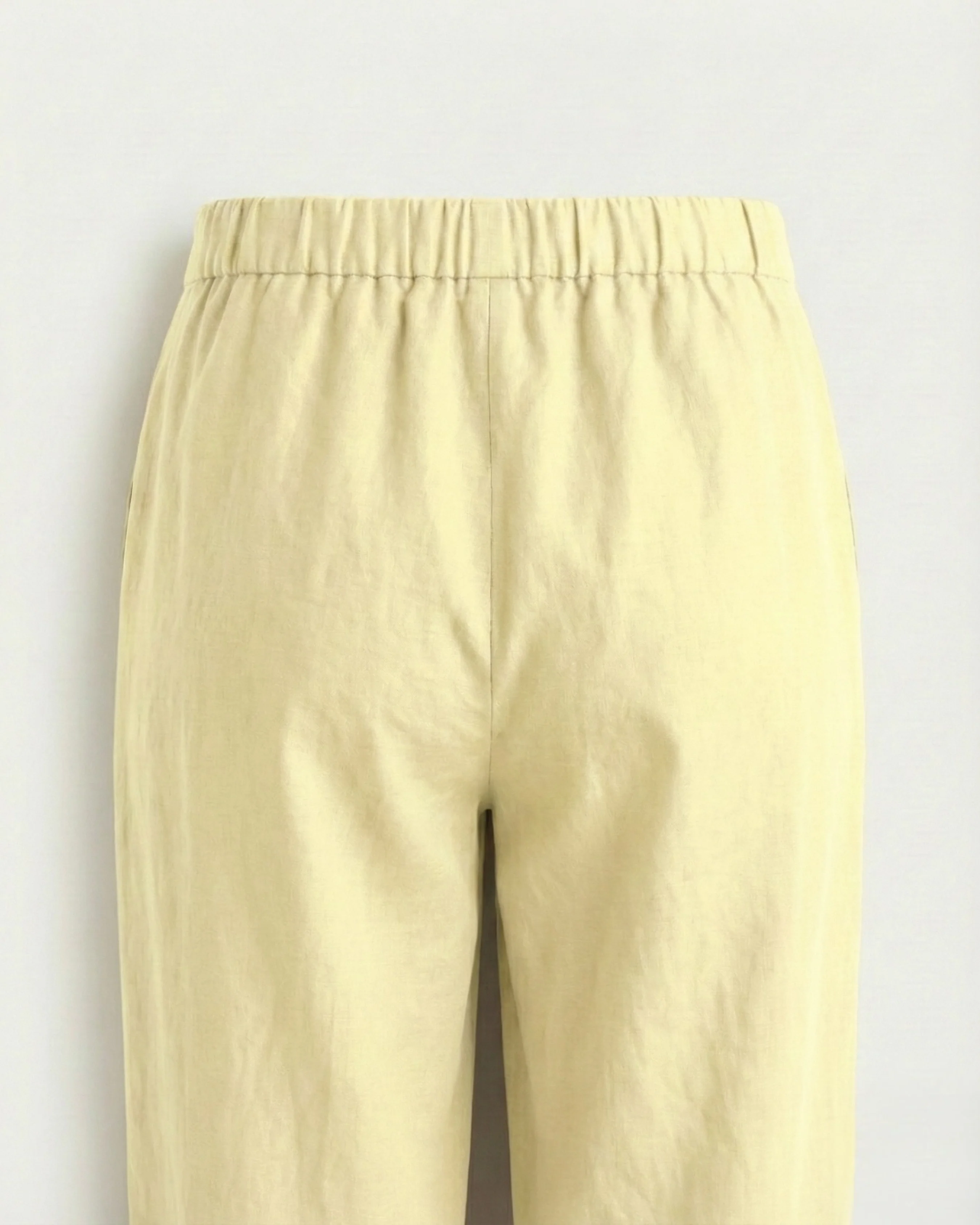 Camila yellow white Linen Straight Pants - Image 6