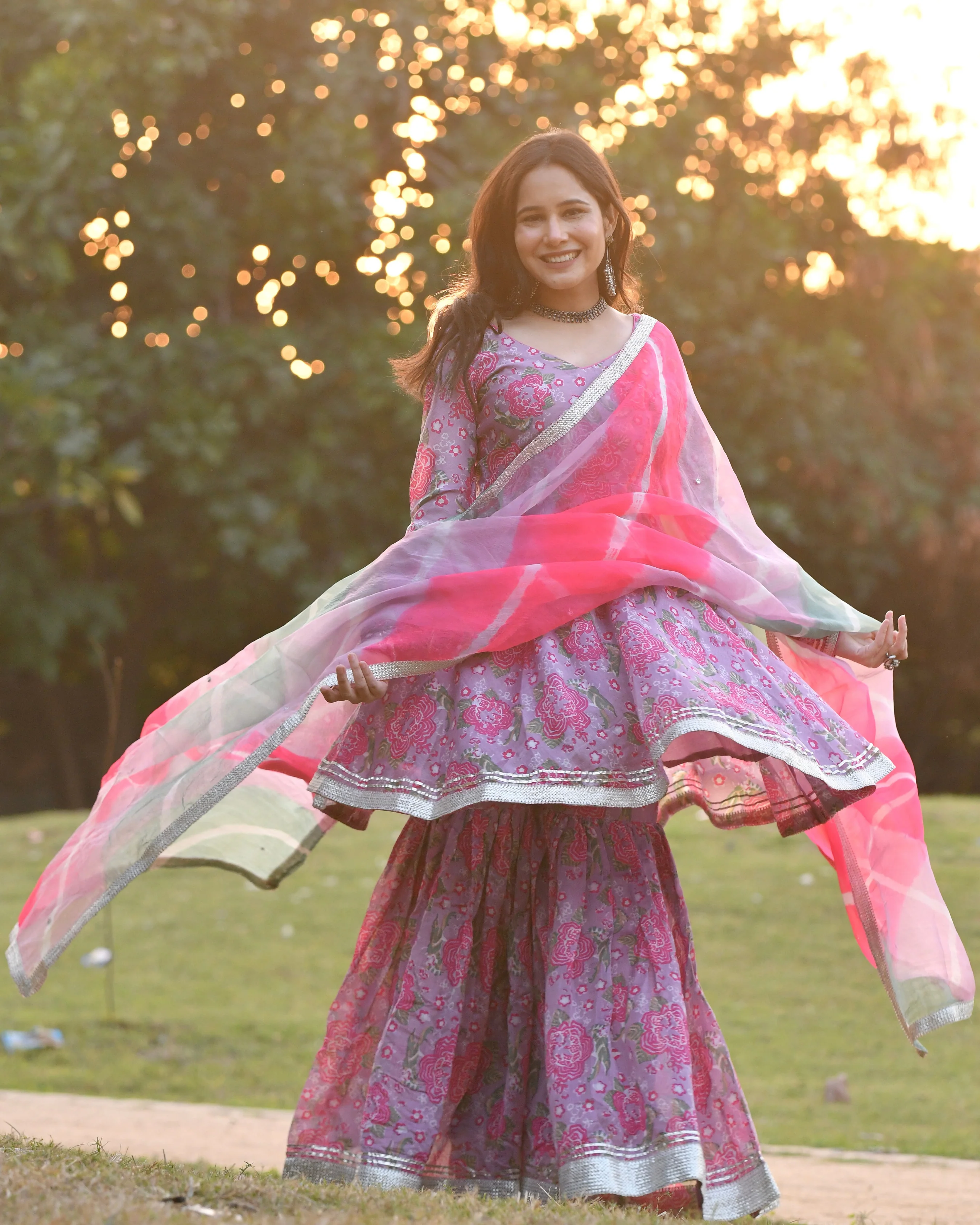 Candra Chanderi Sharara Set - Image 3
