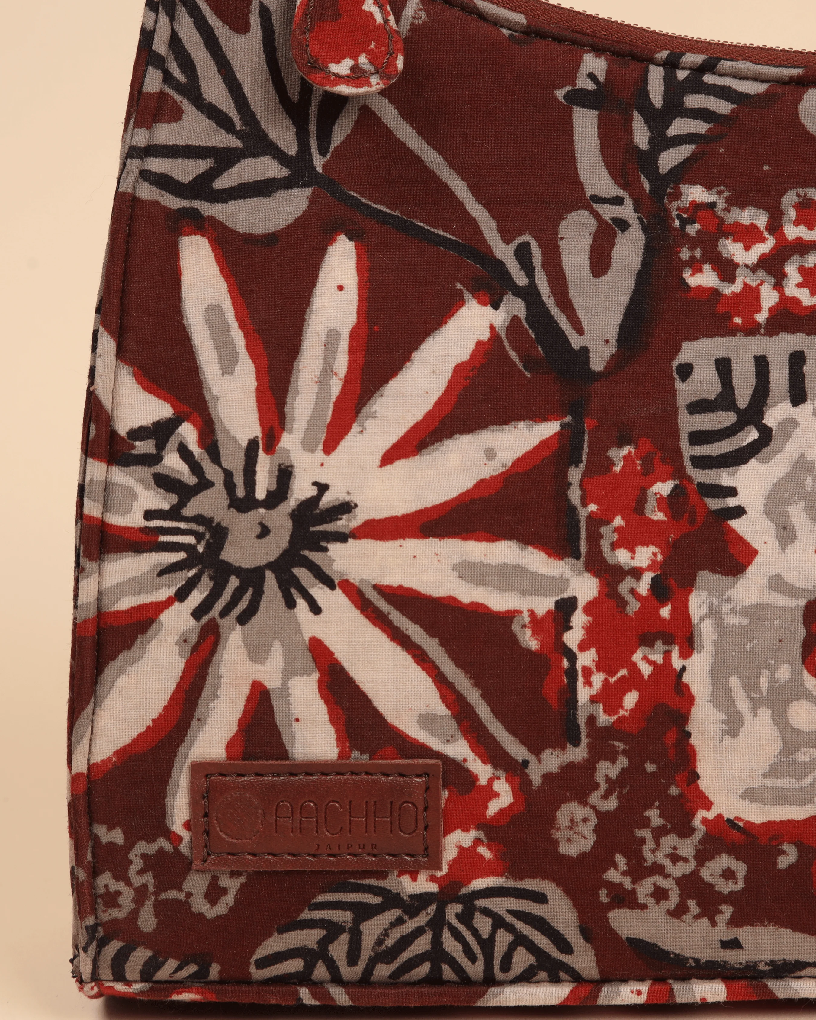 Caramel Couture Handblock Baguette Bag - Image 2