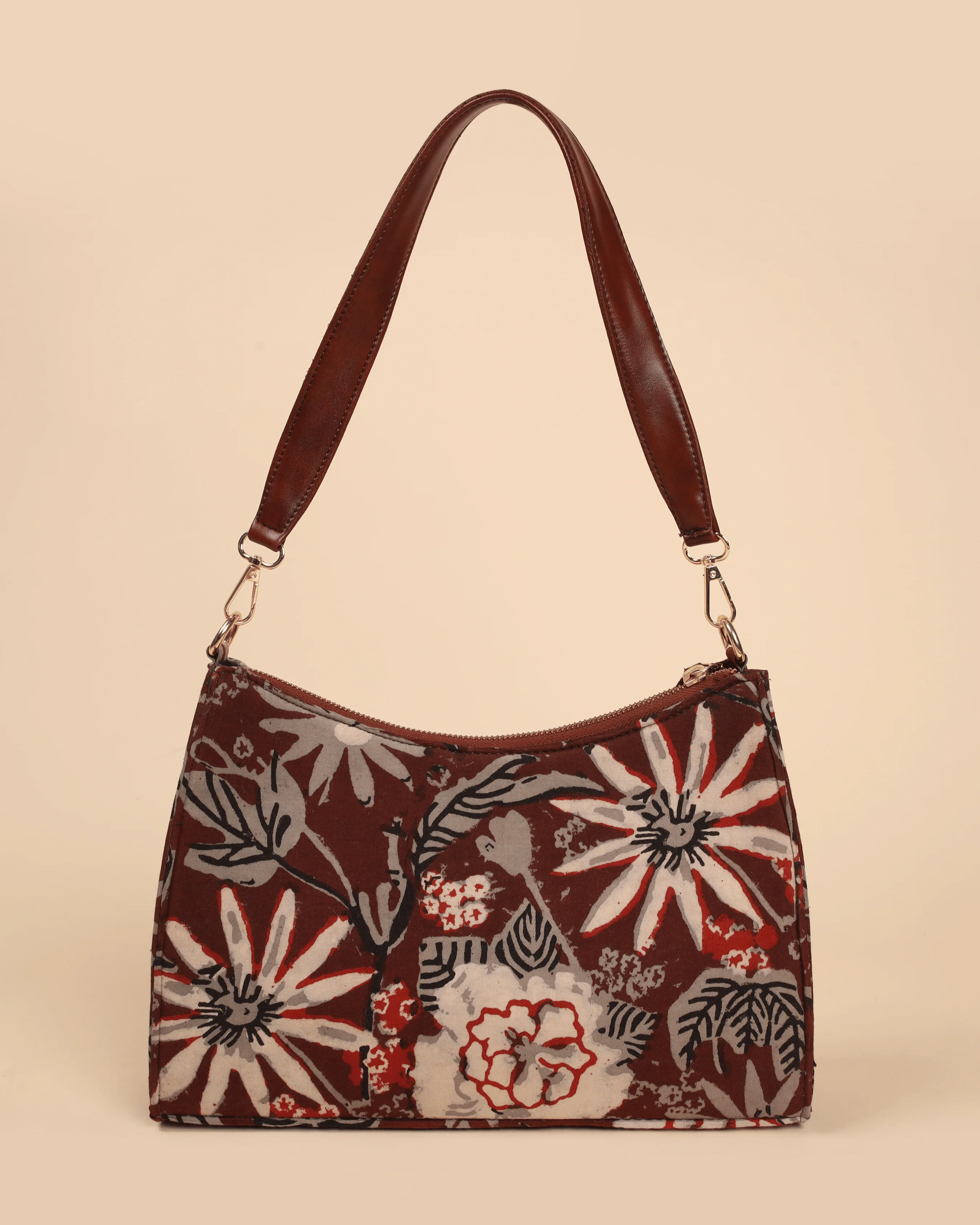 Caramel Couture Handblock Baguette Bag - Image 3