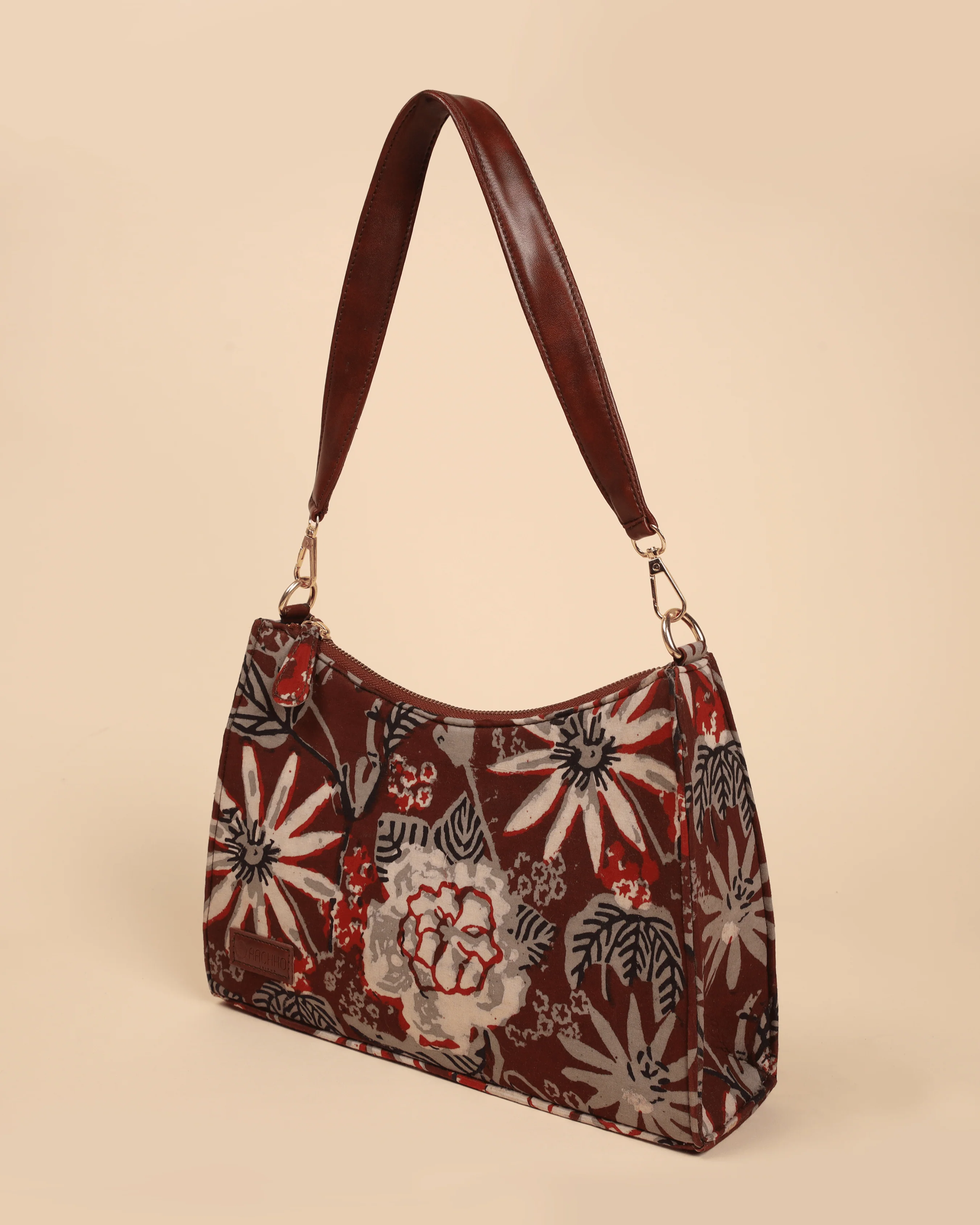 Caramel Couture Handblock Baguette Bag - Image 4