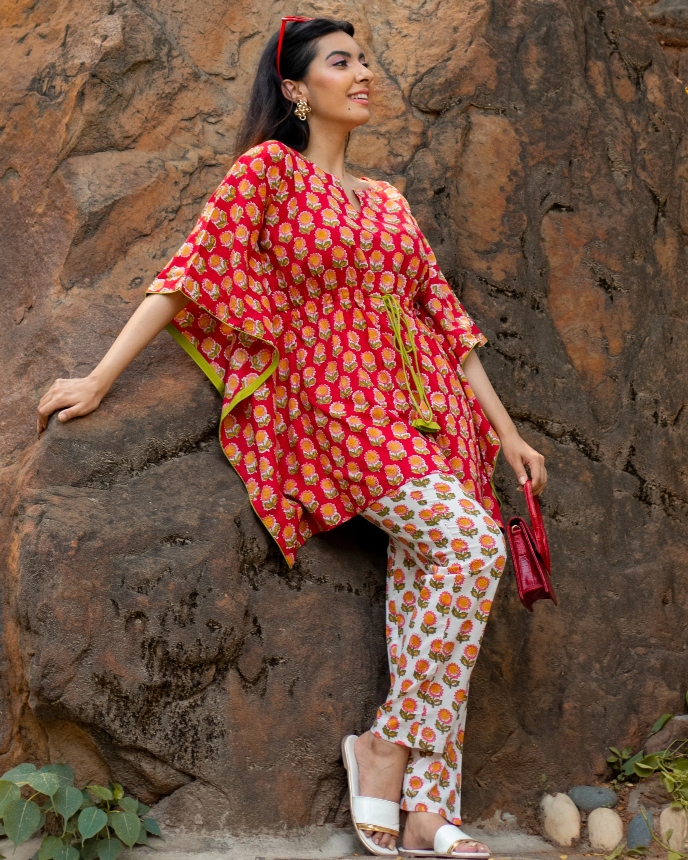 Caribbean Sand Cotton Kaftan Set - Image 3