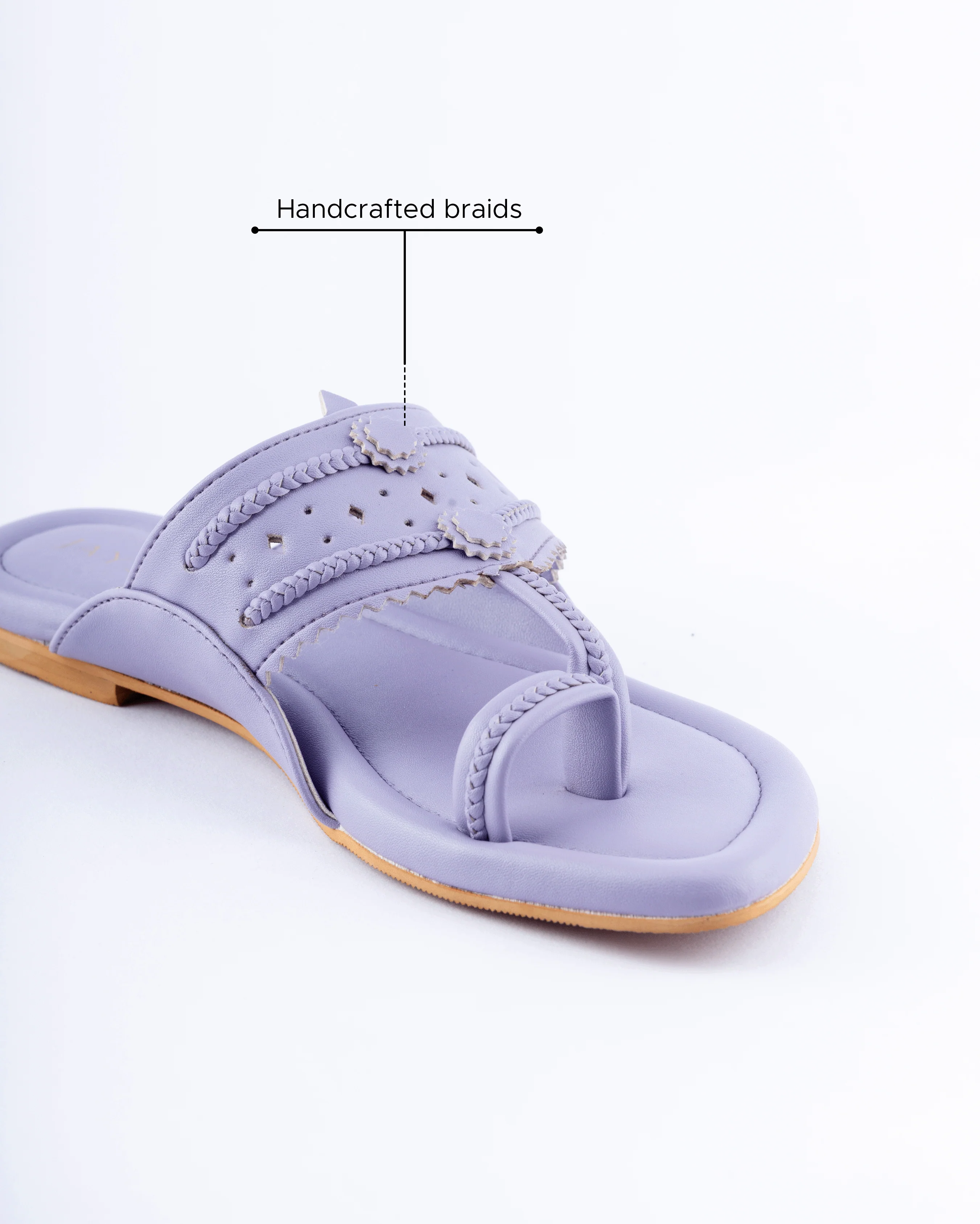 Chatelle Lavender Solid Kolha Flats - Image 5