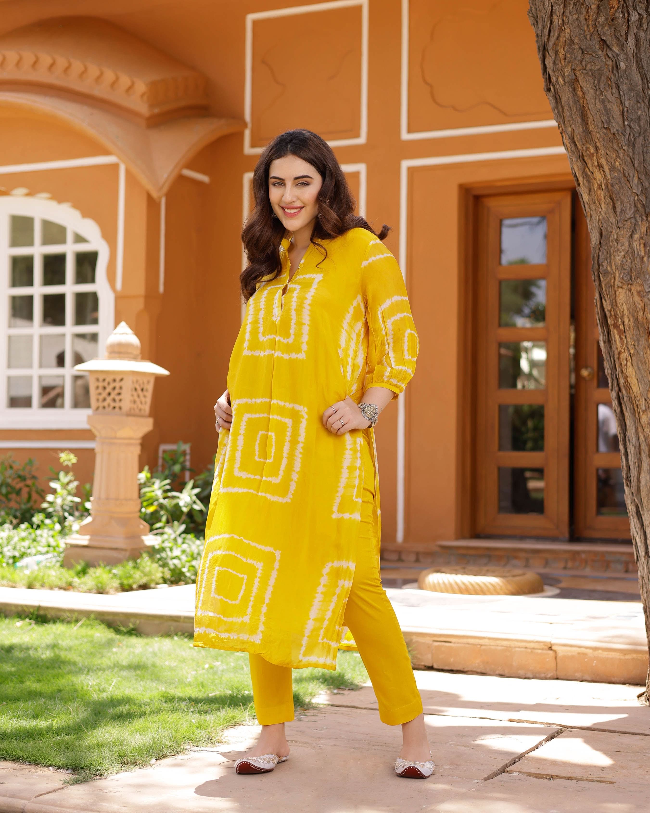 Chloe Silk Tie & Dye Kurta Set - Image 5