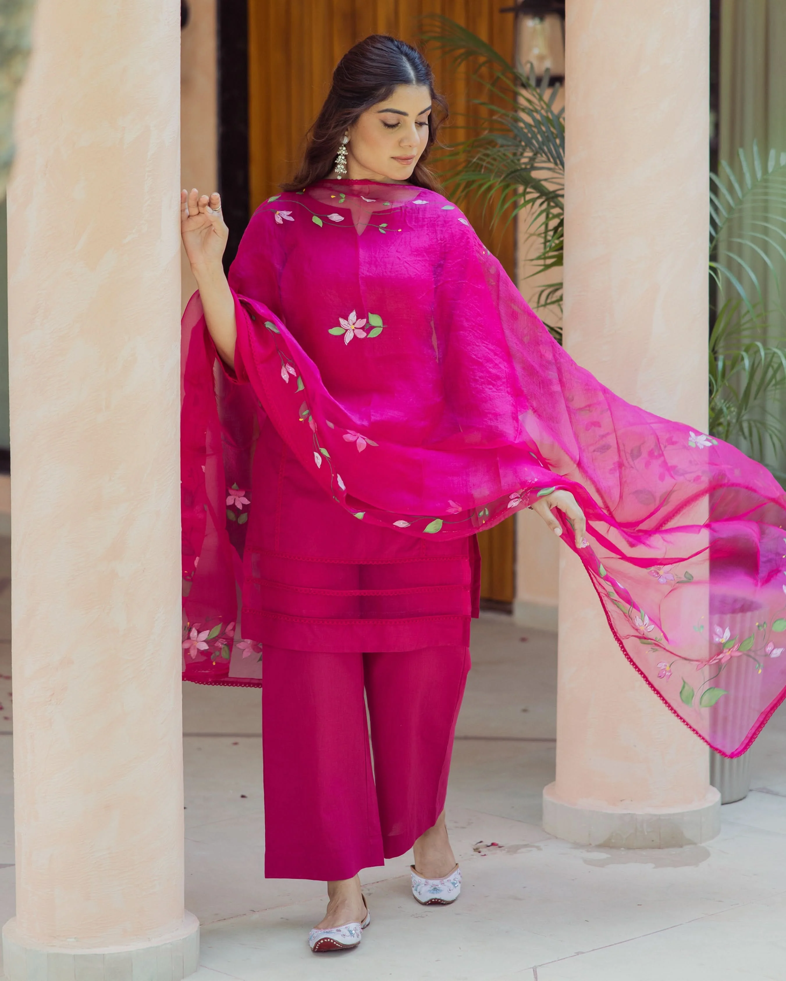 Chroma Charm Purple Handprinted Cotton Suit Set - Image 2