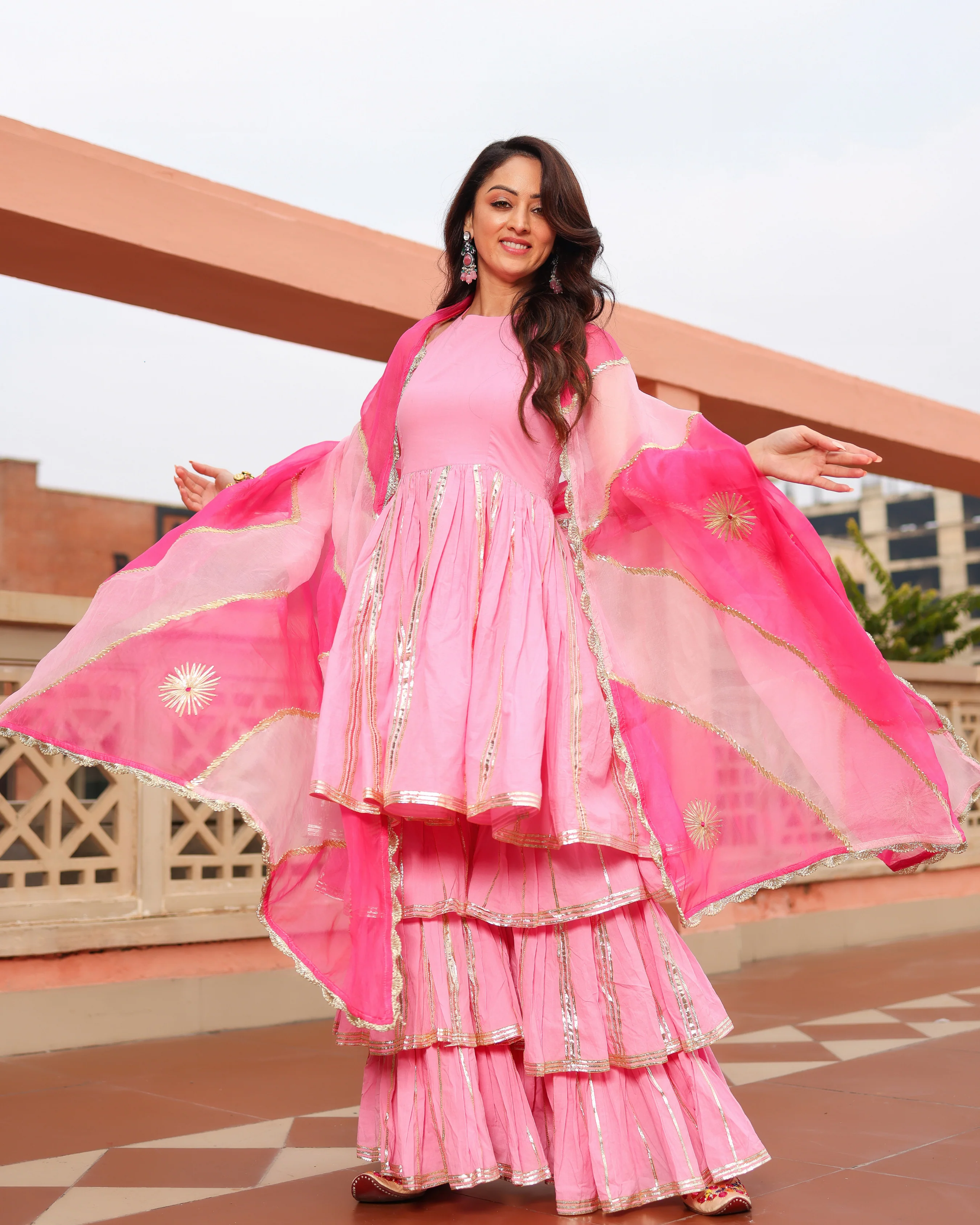 Cloud Pink Gotapatti Sharara Set - Image 2