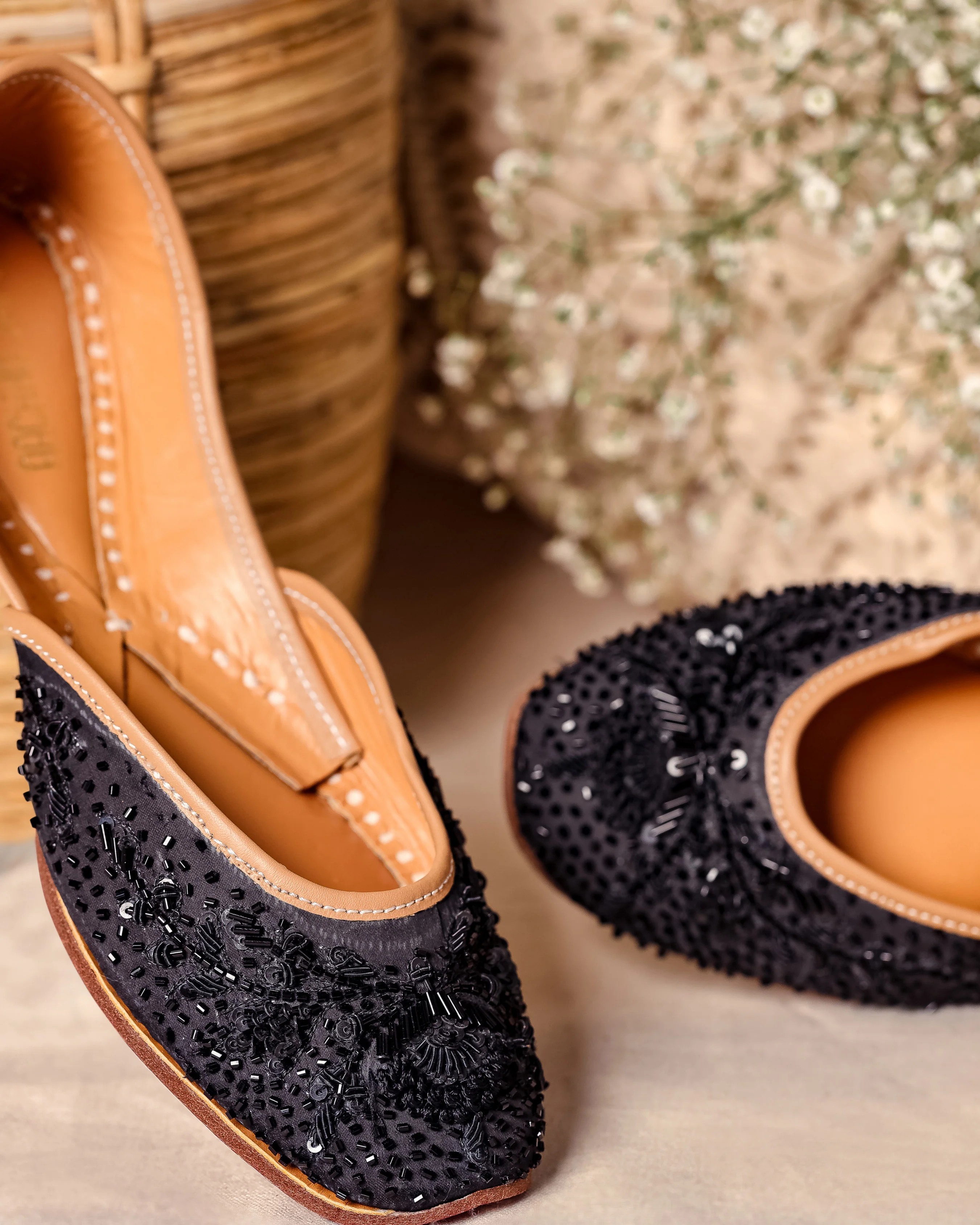 Coal Black Handcrafted Jutti - Image 7