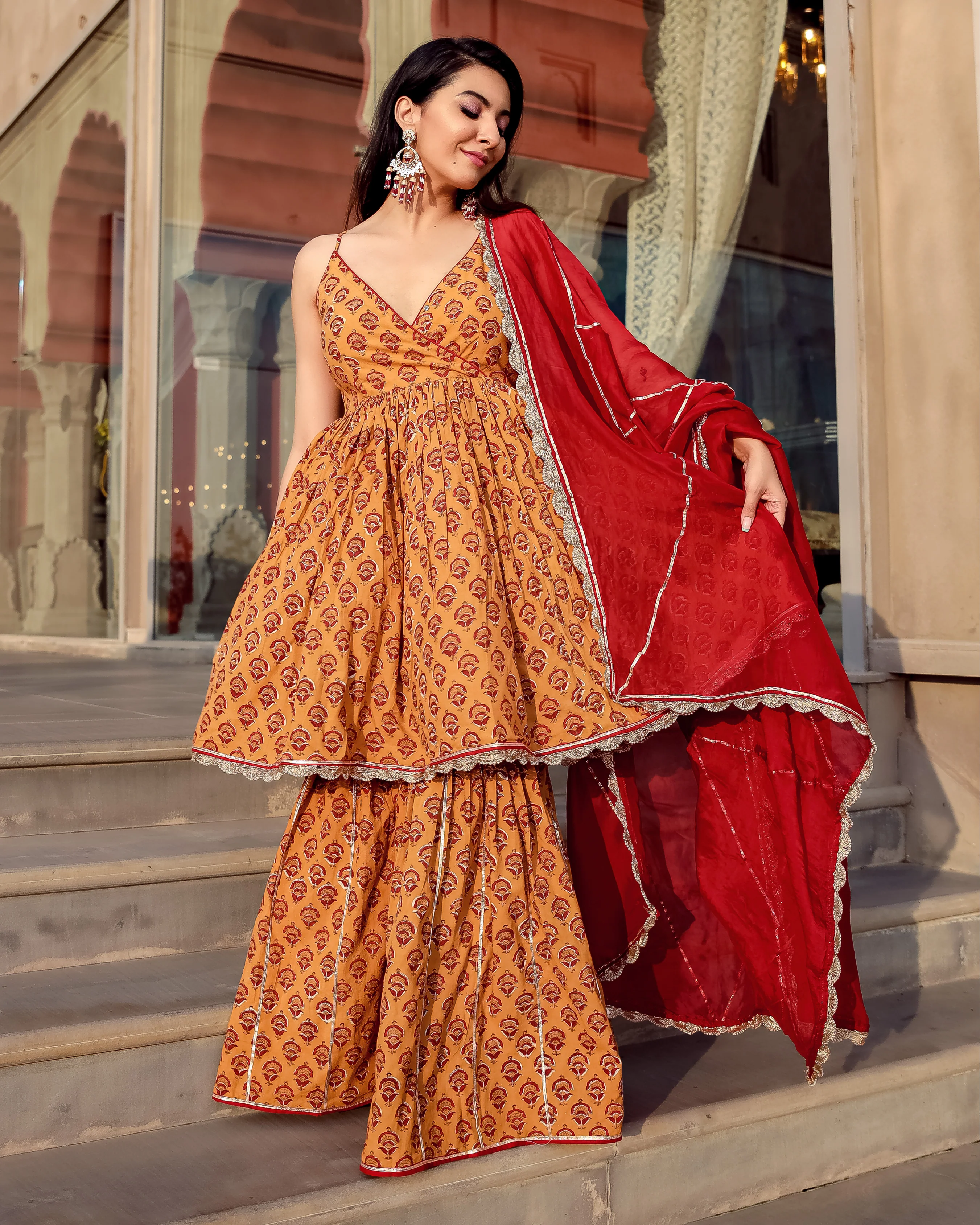Coco Love Handblock Gota Sharara Set - Image 5