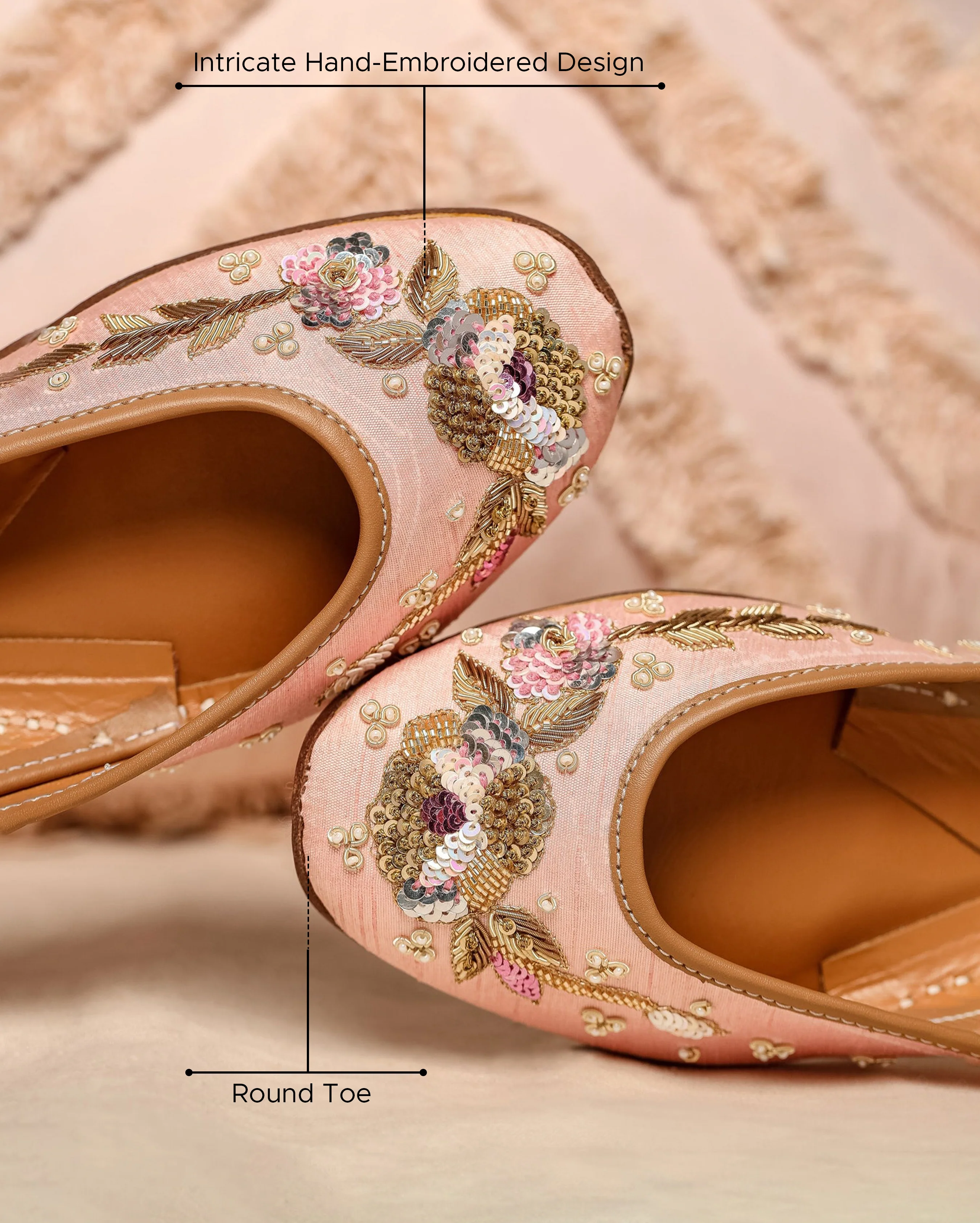 Cosmetic Peach Handcrafted Jutti - Image 2