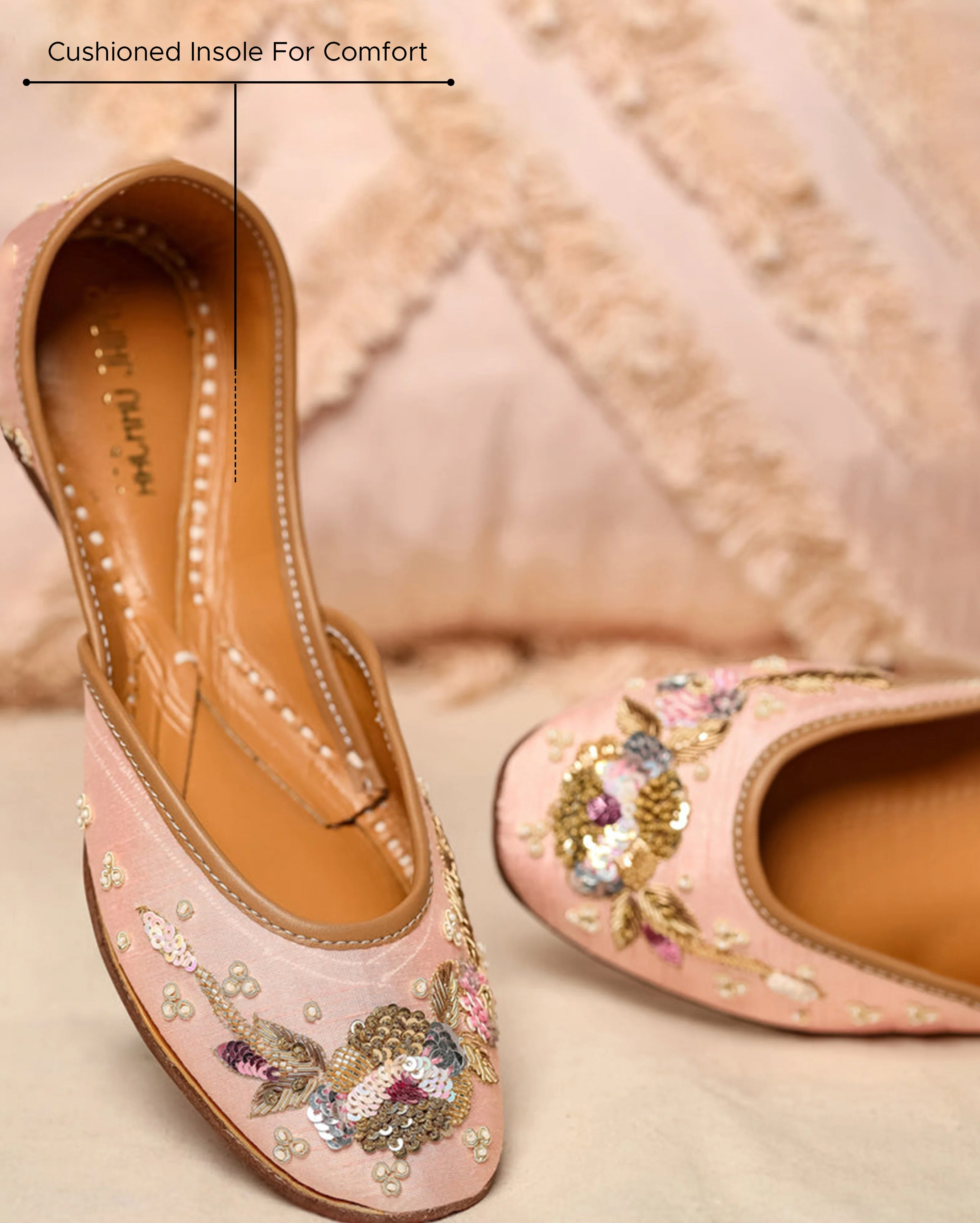 Cosmetic Peach Handcrafted Jutti - Image 4