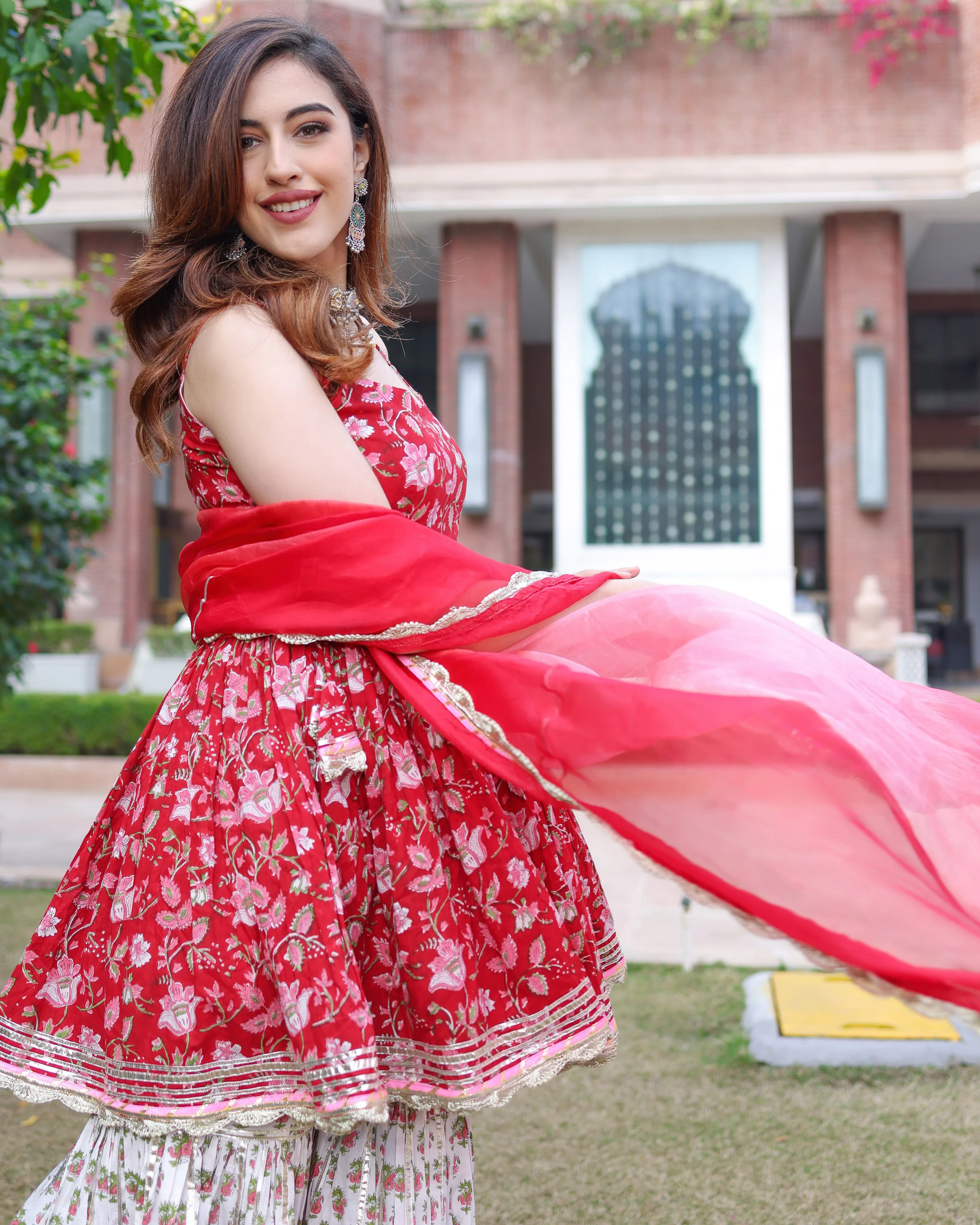 Crabapple Handblock Sharara Set - Image 3